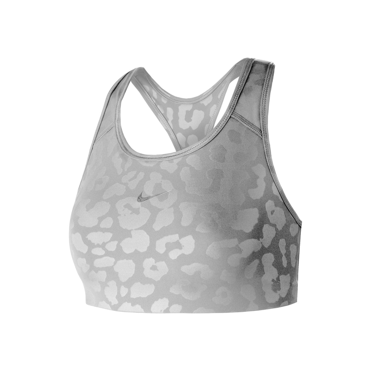 Nike Dri-Fit Leopard Shine Sport-BH Damen - grau, weiß Nike Dri-Fit Leopard Shine Sport-BH Damen - grau, weiß