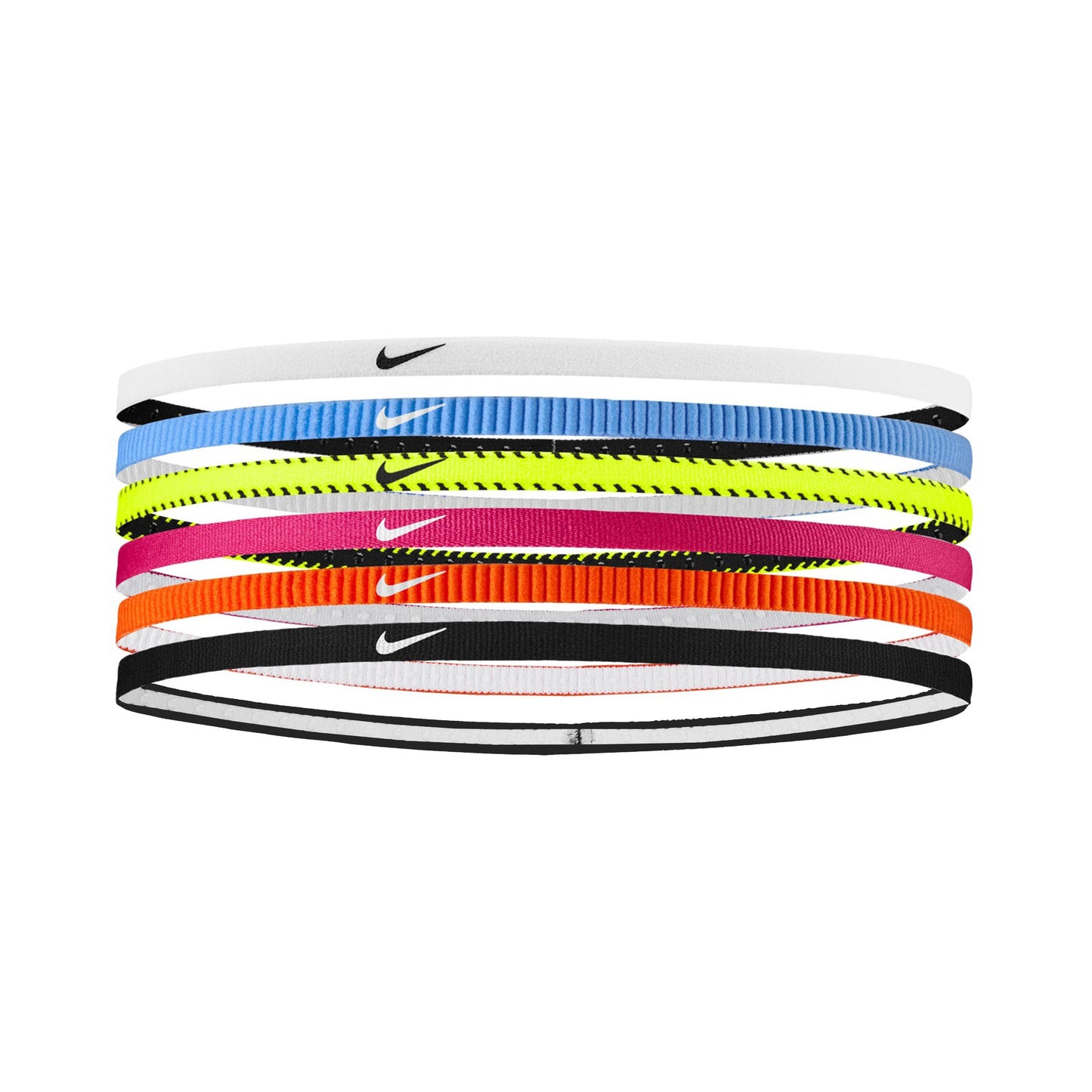 Nike Nike Flex Classic Slim Haarband 6er Pack -neongelb,pink Nike Nike Flex Classic Slim Haarband 6er Pack -neongelb,pink
