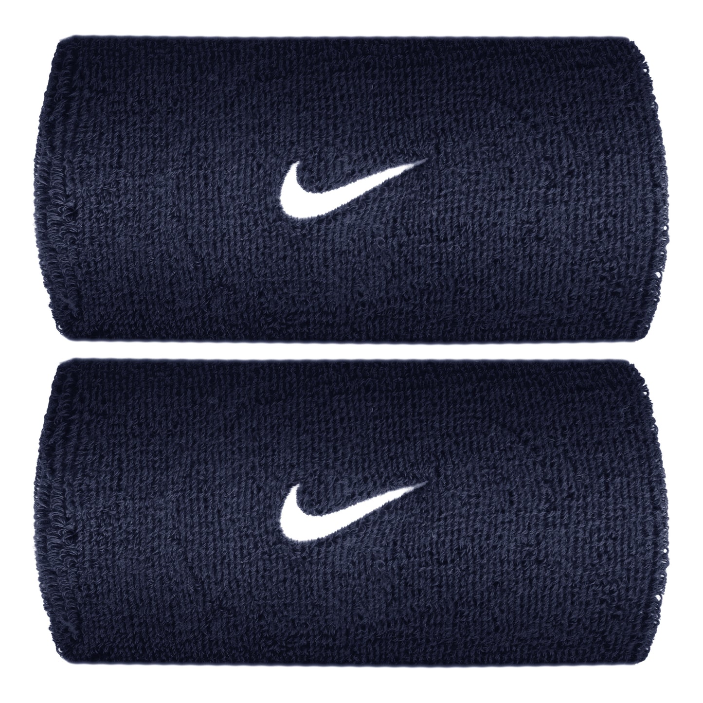 Nike Swoosh Classic Doublewide Schweißband lang - dunkelblau, weiß Nike Swoosh Classic Doublewide Schweißband lang - dunkelblau, weiß