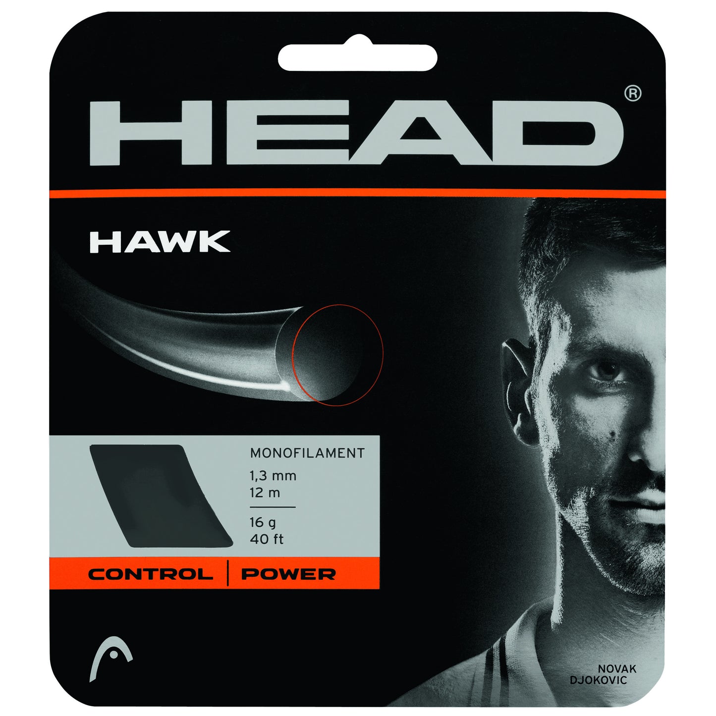 HEAD Hawk Saitenset 12m-Weiß HEAD Hawk Saitenset 12m-Weiß