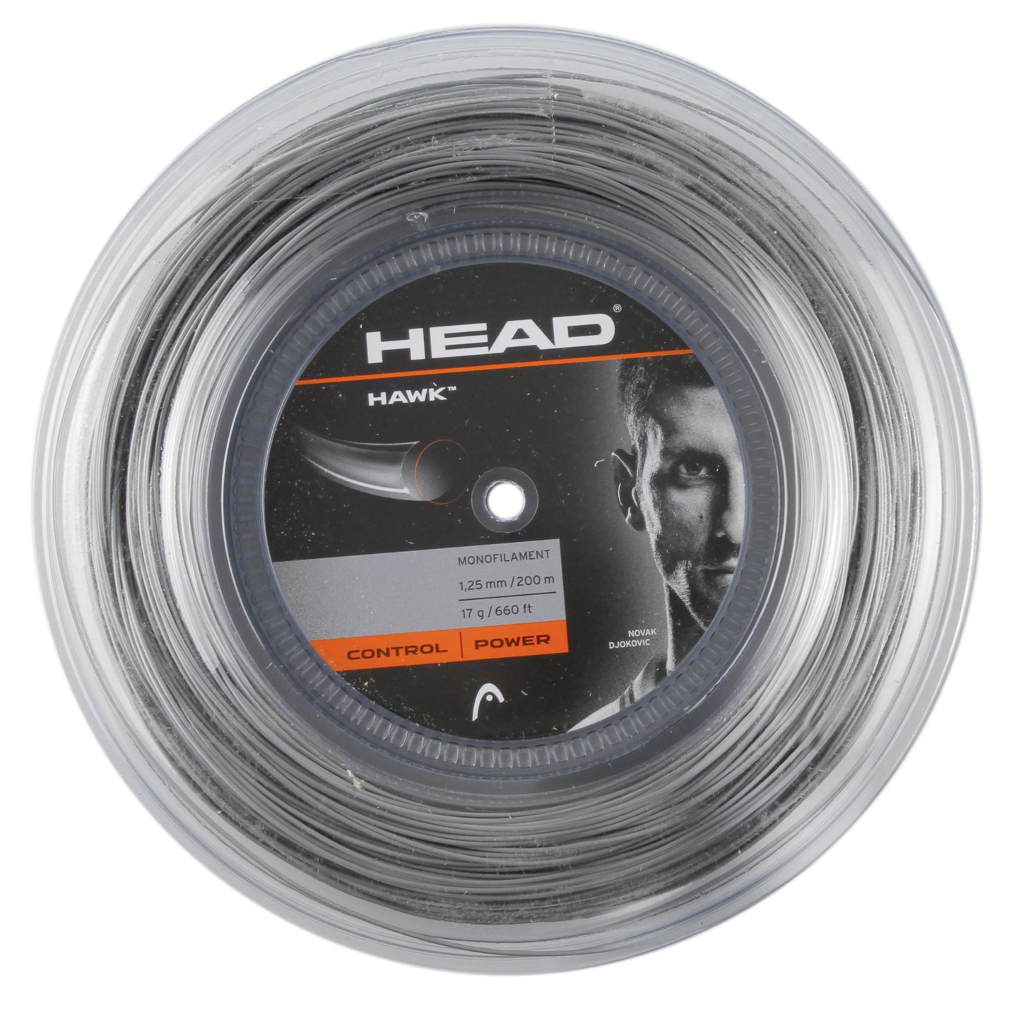 HEAD Hawk Saitenrolle 200m-Grau HEAD Hawk Saitenrolle 200m-Grau