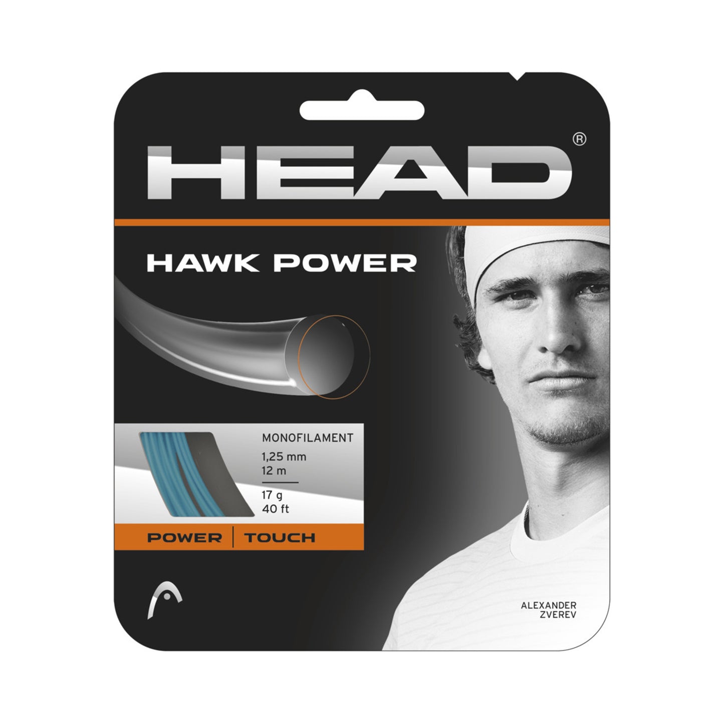 HEAD Hawk Power Saitenset 12m-Anthrazit HEAD Hawk Power Saitenset 12m-Anthrazit