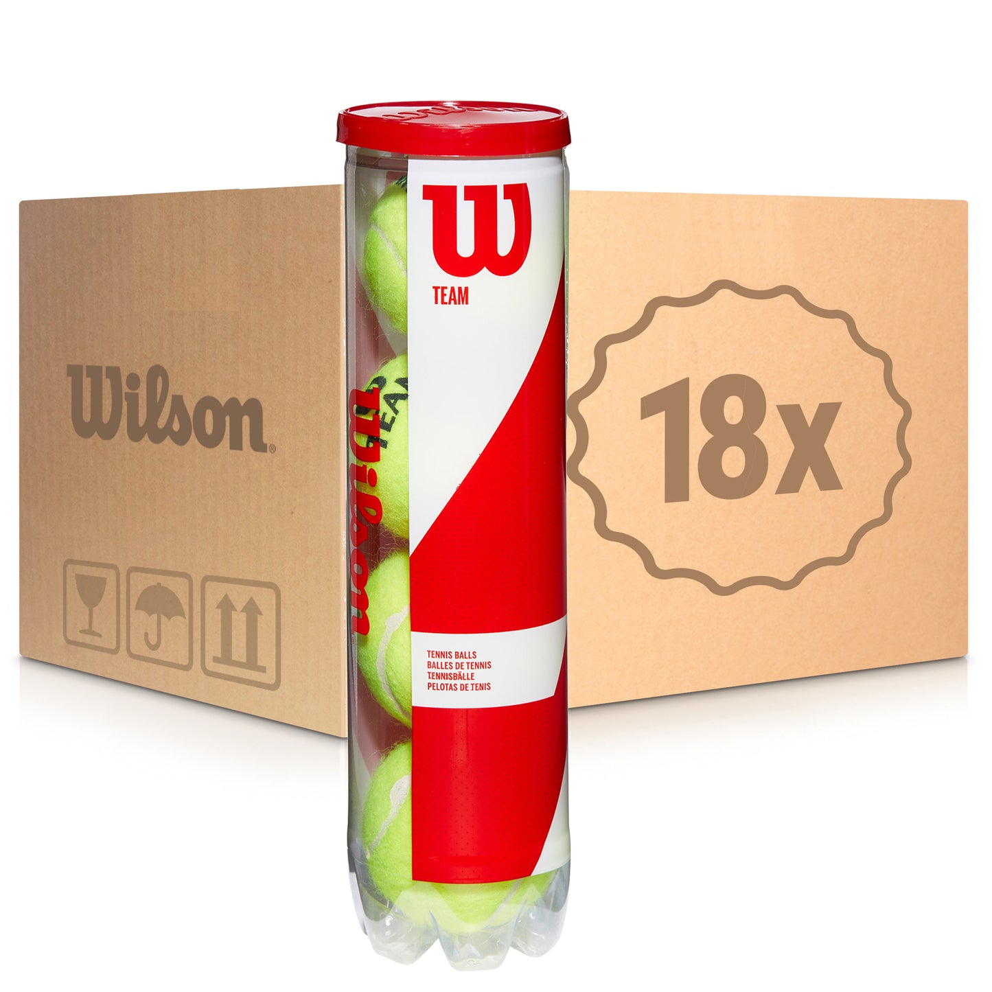 Wilson 18x 4er Dose Team W Practice im Karton Wilson 18x 4er Dose Team W Practice im Karton
