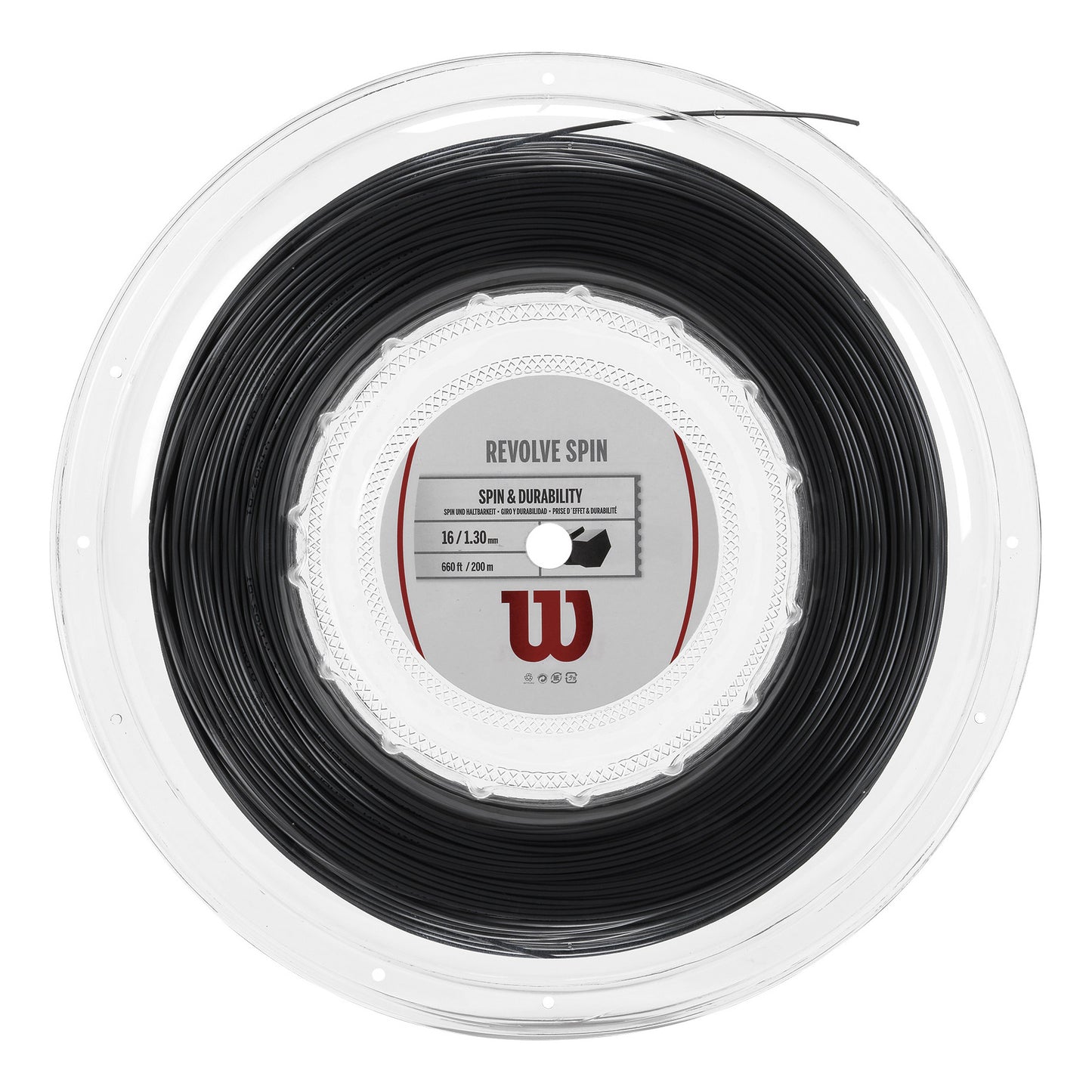 Wilson Revolve Spin Saitenrolle 200m-Schwarz Wilson Revolve Spin Saitenrolle 200m-Schwarz