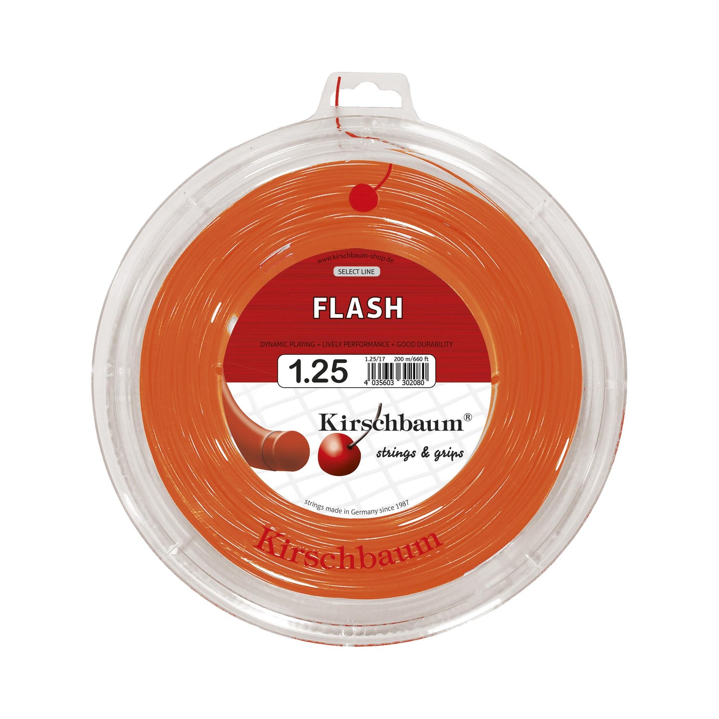 Kirschbaum Flash Saitenrolle 200m-Orange Kirschbaum Flash Saitenrolle 200m-Orange
