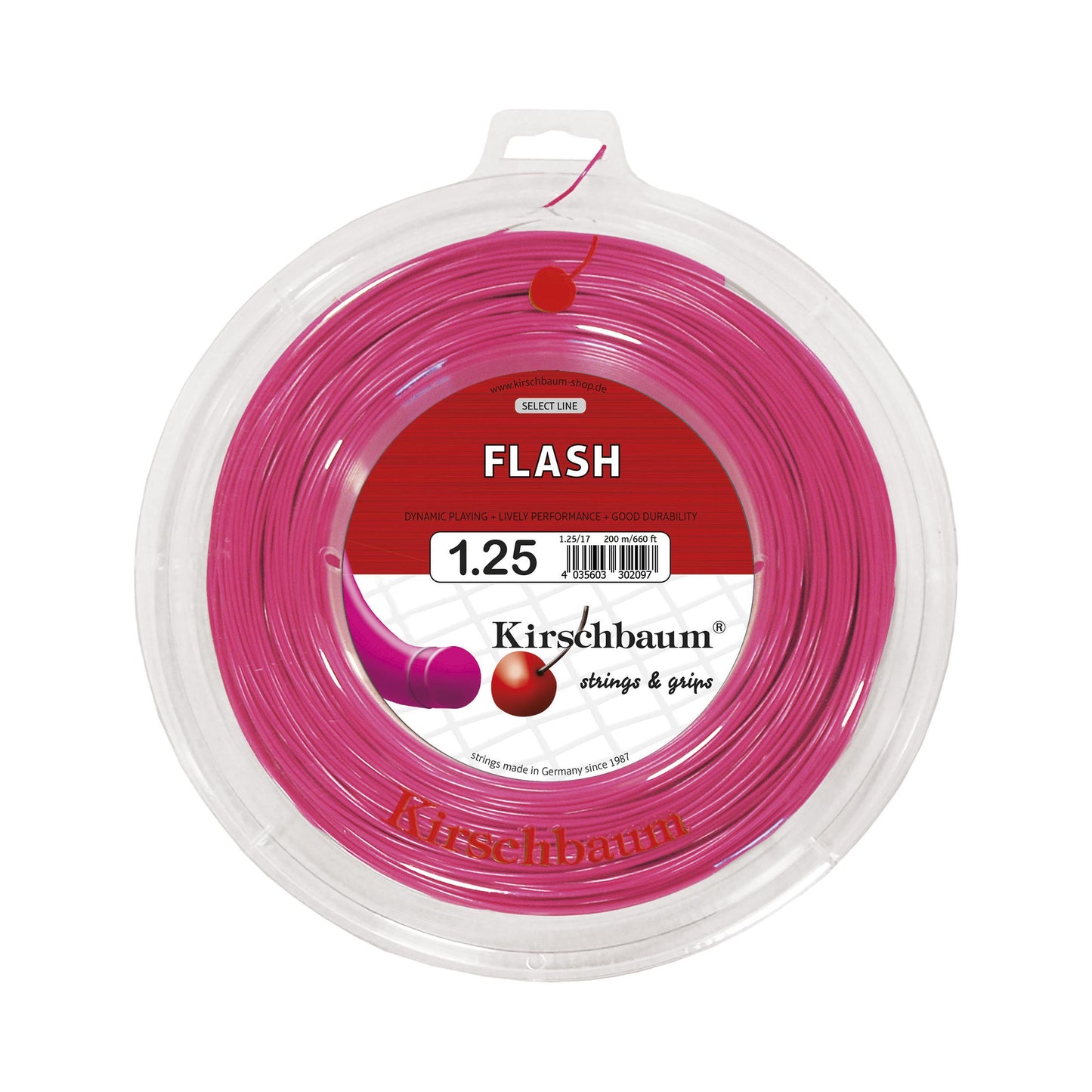 Kirschbaum Flash Saitenrolle 200m-Pink Kirschbaum Flash Saitenrolle 200m-Pink