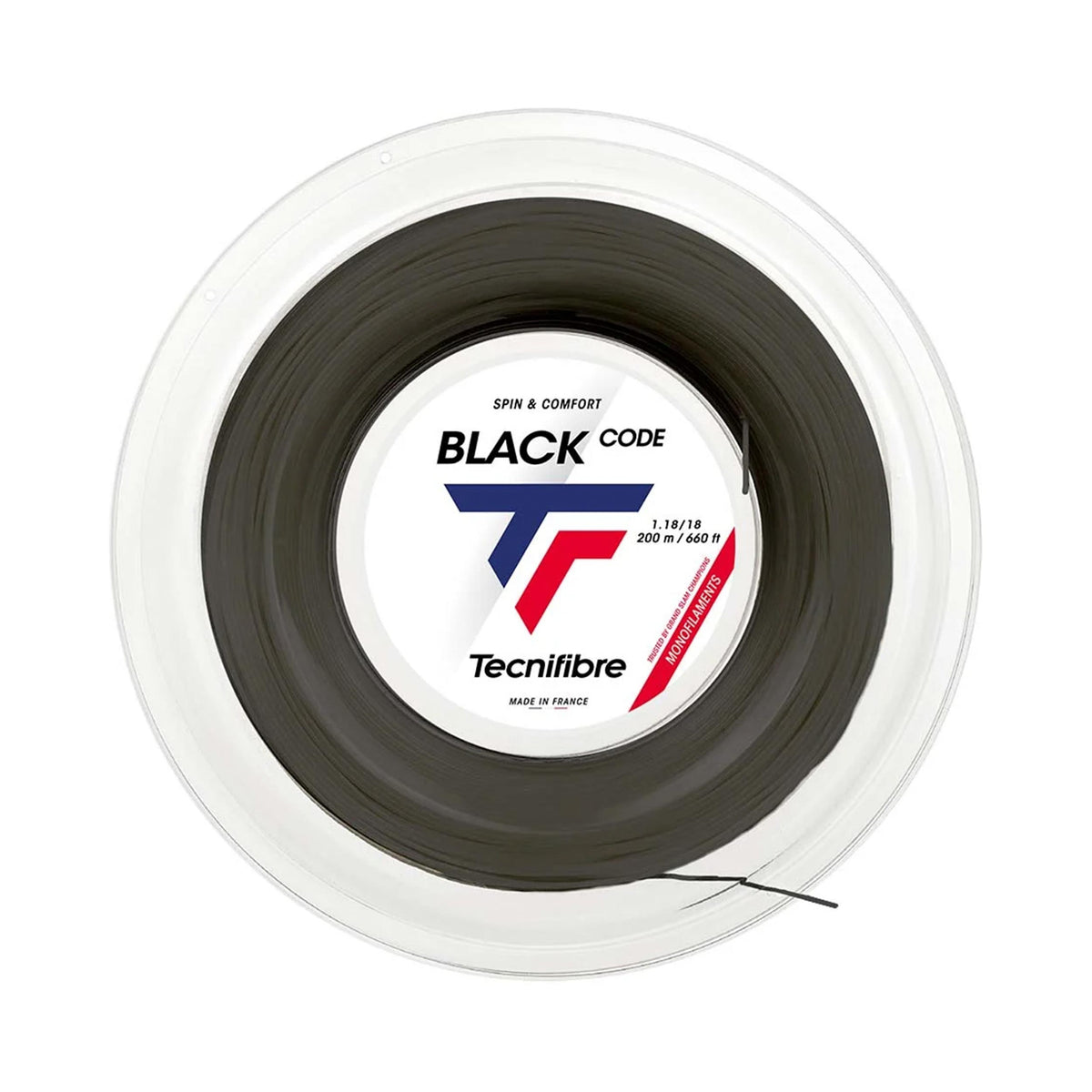 Tecnifibre Black Code 200m Saitenrolle-Schwarz Tecnifibre Black Code 200m Saitenrolle-Schwarz