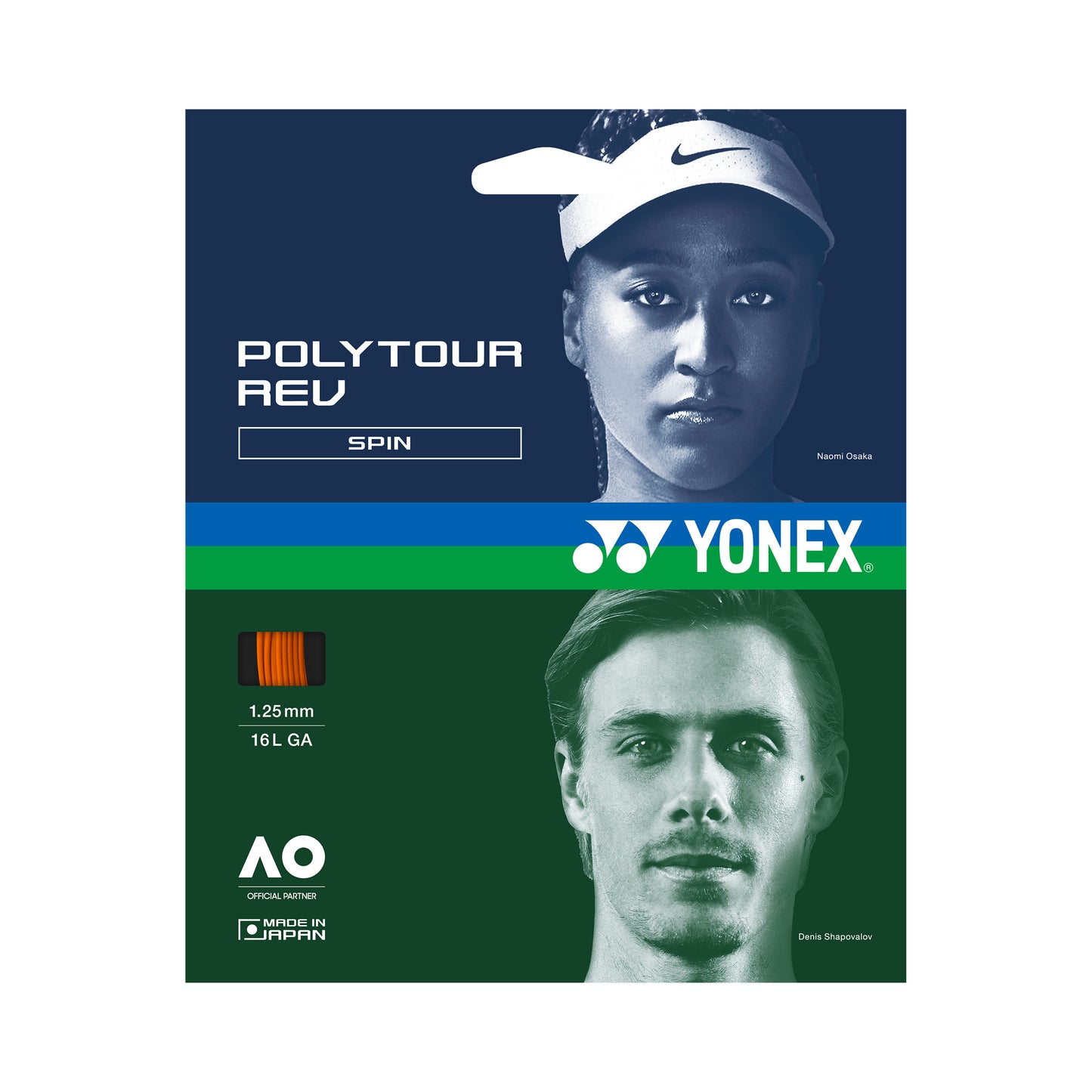 Yonex Poly Tour Rev Saitenset 12m - orange Yonex Poly Tour Rev Saitenset 12m - orange
