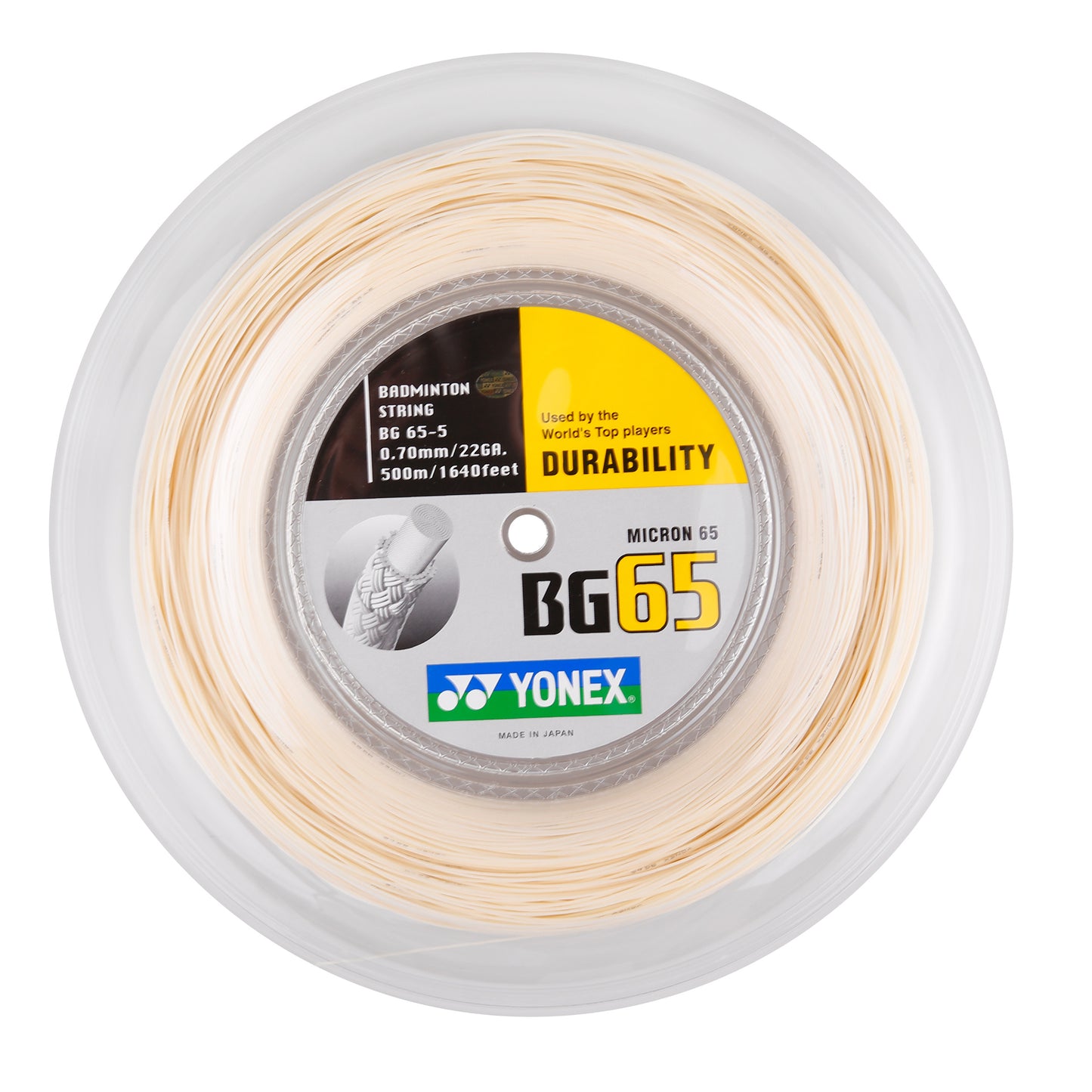 Yonex BG65 Badmintonsaitenrolle 200m -weiß Yonex BG65 Badmintonsaitenrolle 200m -weiß