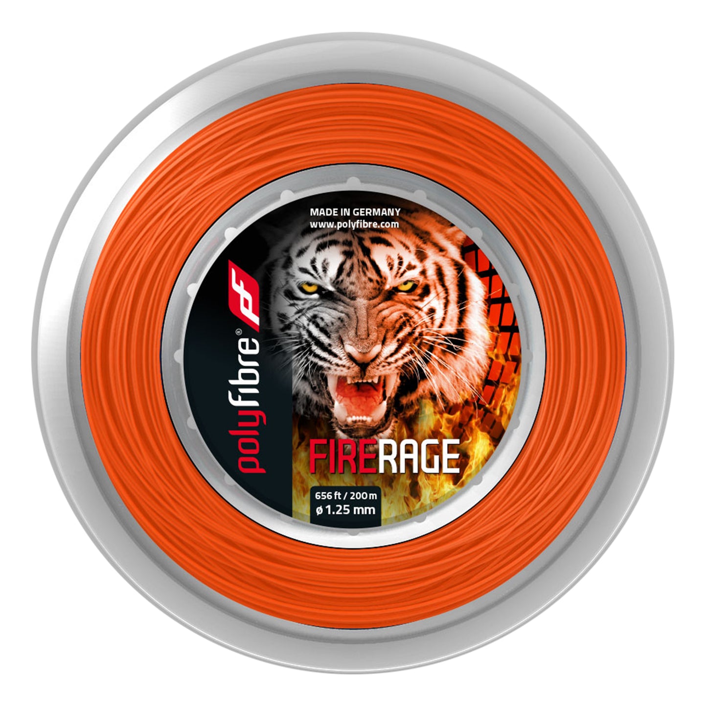 Polyfibre Firerage Ribbed 200m Saitenrolle-Rot Polyfibre Firerage Ribbed 200m Saitenrolle-Rot