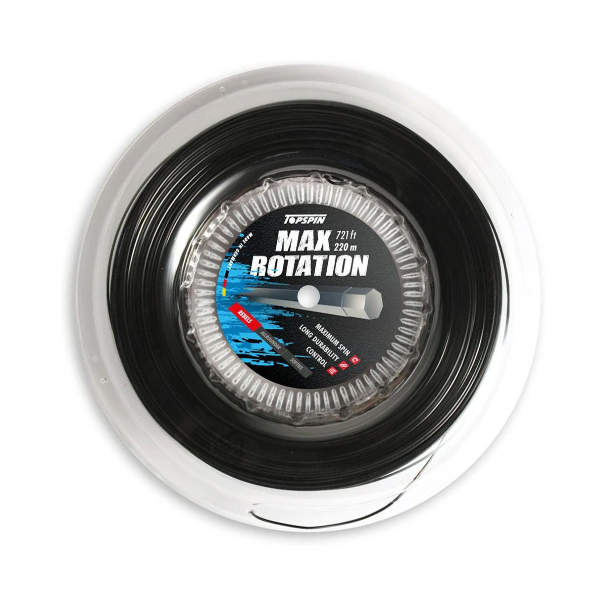 Topspin Cyber MAXation Heptagonal Saitenrolle 220m-Schwarz Topspin Cyber MAXation Heptagonal Saitenrolle 220m-Schwarz