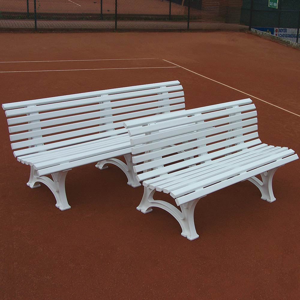 Tegra Tennisbank 1,5m Mit Geschwungener Lehne-Weiß Tegra Tennisbank 1,5m Mit Geschwungener Lehne-Weiß