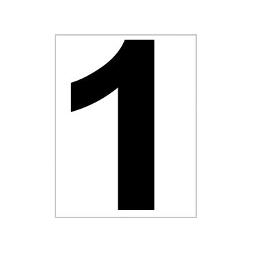 Tegra Platzziffer 1 Schild-Weiß,Schwarz Tegra Platzziffer 1 Schild-Weiß,Schwarz