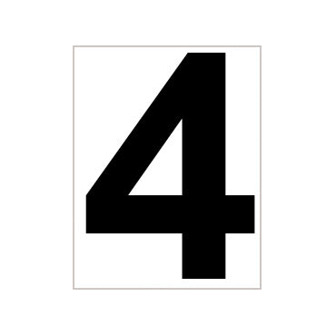 Tegra Platzziffer 4 Schild-Weiß,Schwarz Tegra Platzziffer 4 Schild-Weiß,Schwarz