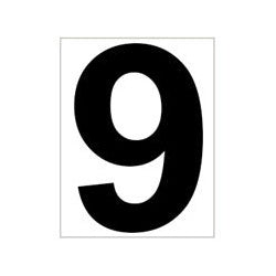 Tegra Platzziffer 9 Schild-Weiß,Schwarz Tegra Platzziffer 9 Schild-Weiß,Schwarz