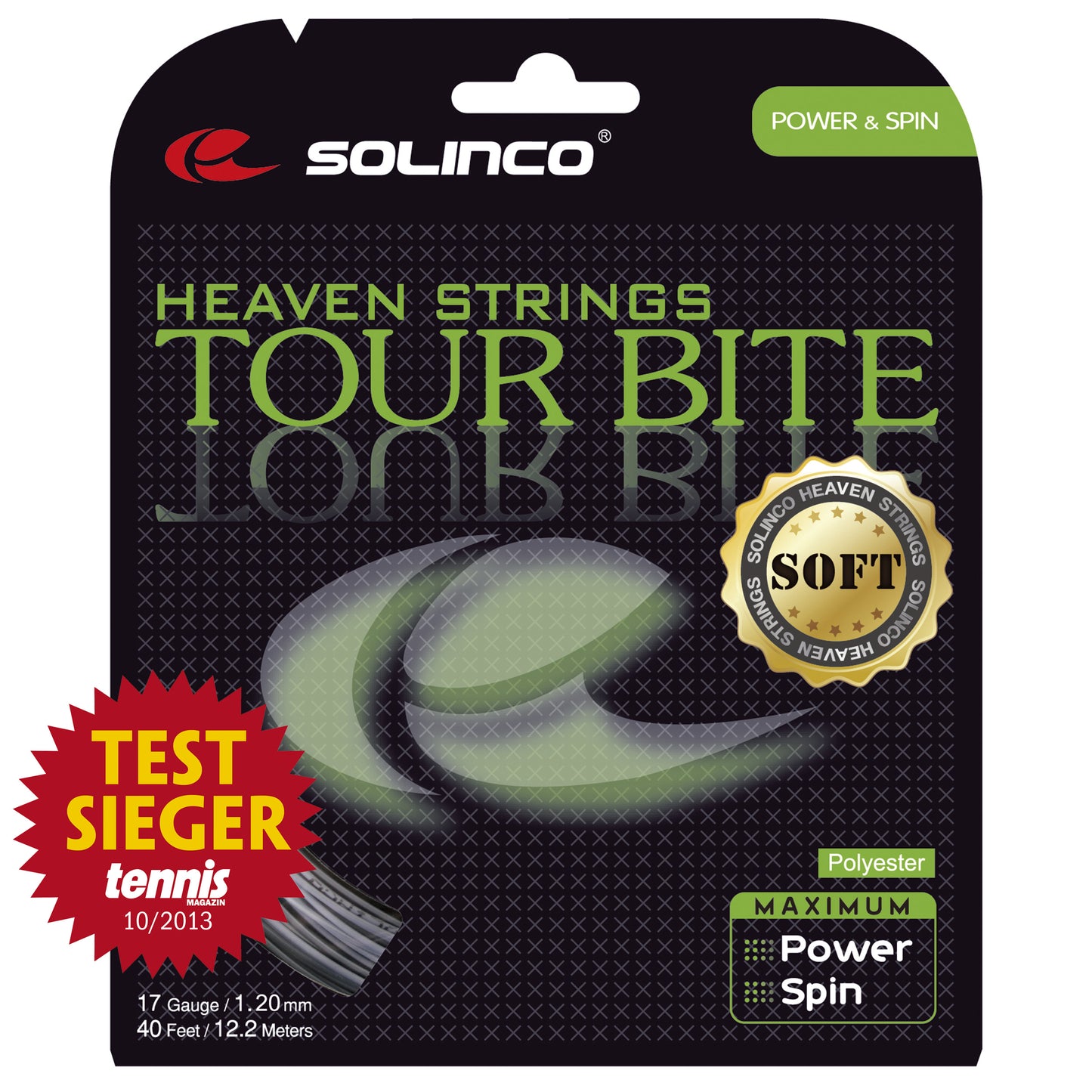 Solinco Tour Bite Soft Saitenset 12,2m-Silber Solinco Tour Bite Soft Saitenset 12,2m-Silber