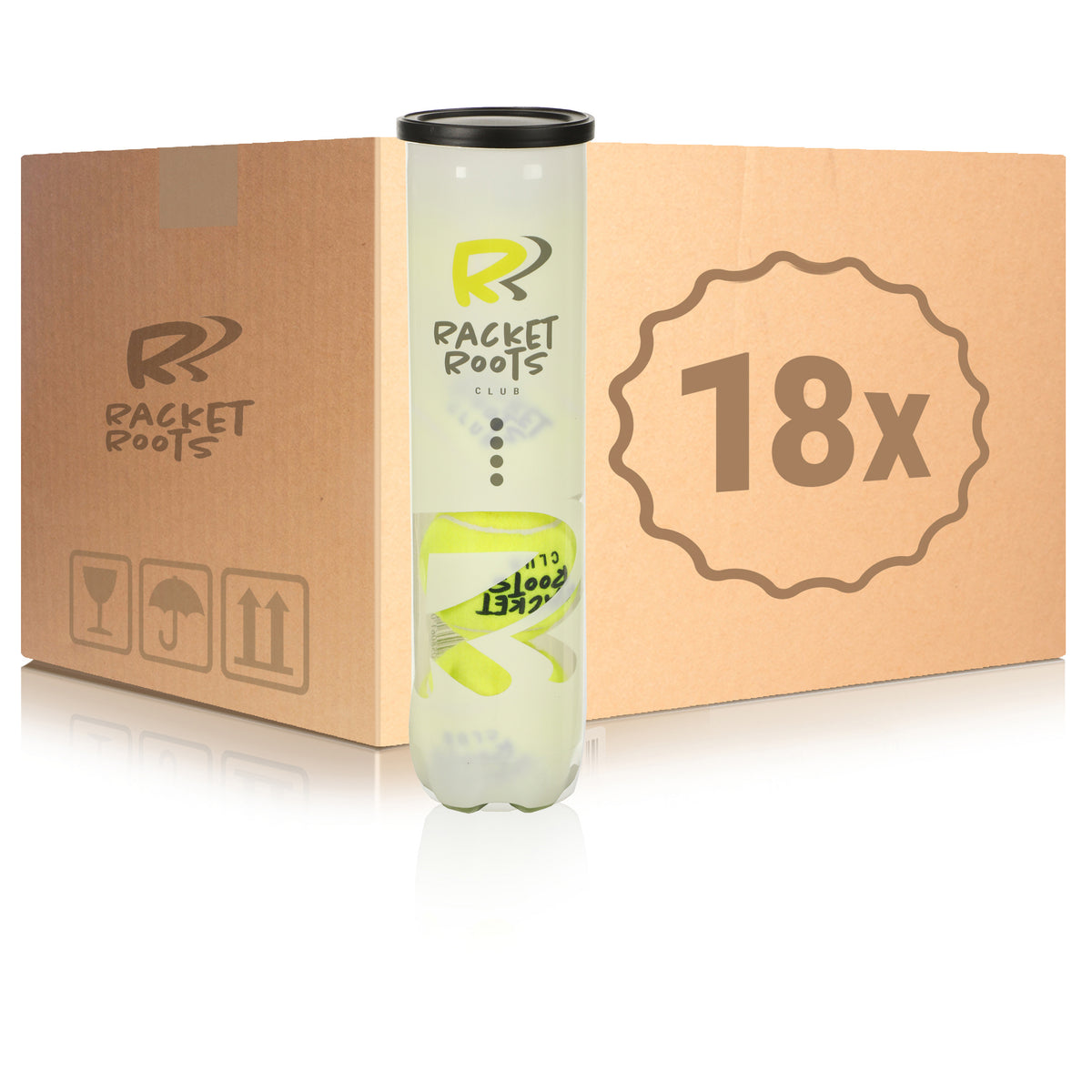 Racket Roots 18x 4er Dose Club Tennisball im Karton Racket Roots 18x 4er Dose Club Tennisball im Karton