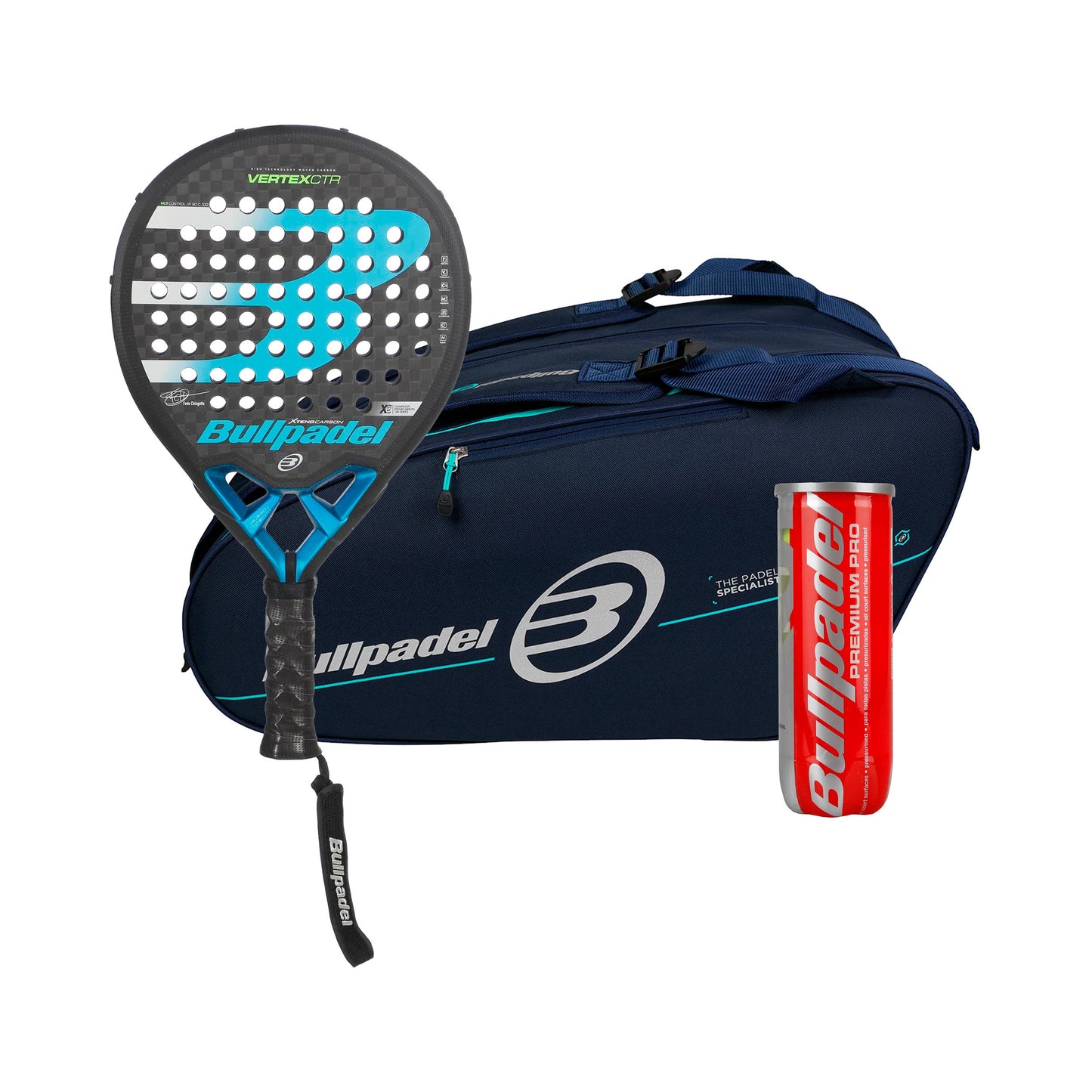 Bullpadel 3er Pack Vertex 2 CTR plus Schlägertasche, plus Balldose Bullpadel 3er Pack Vertex 2 CTR plus Schlägertasche, plus Balldose