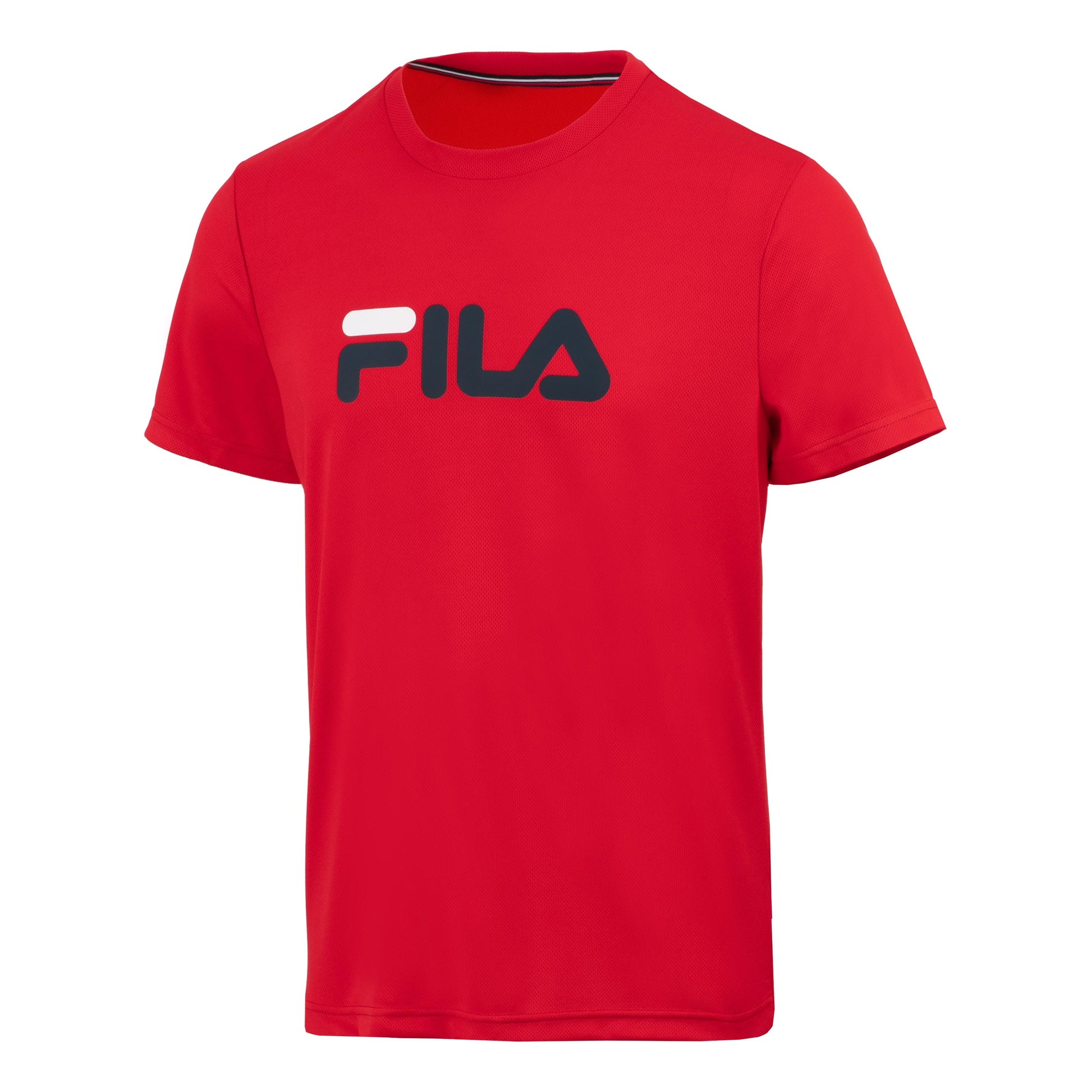 Fila Logo T-Shirt Herren-Rot,Dunkelblau