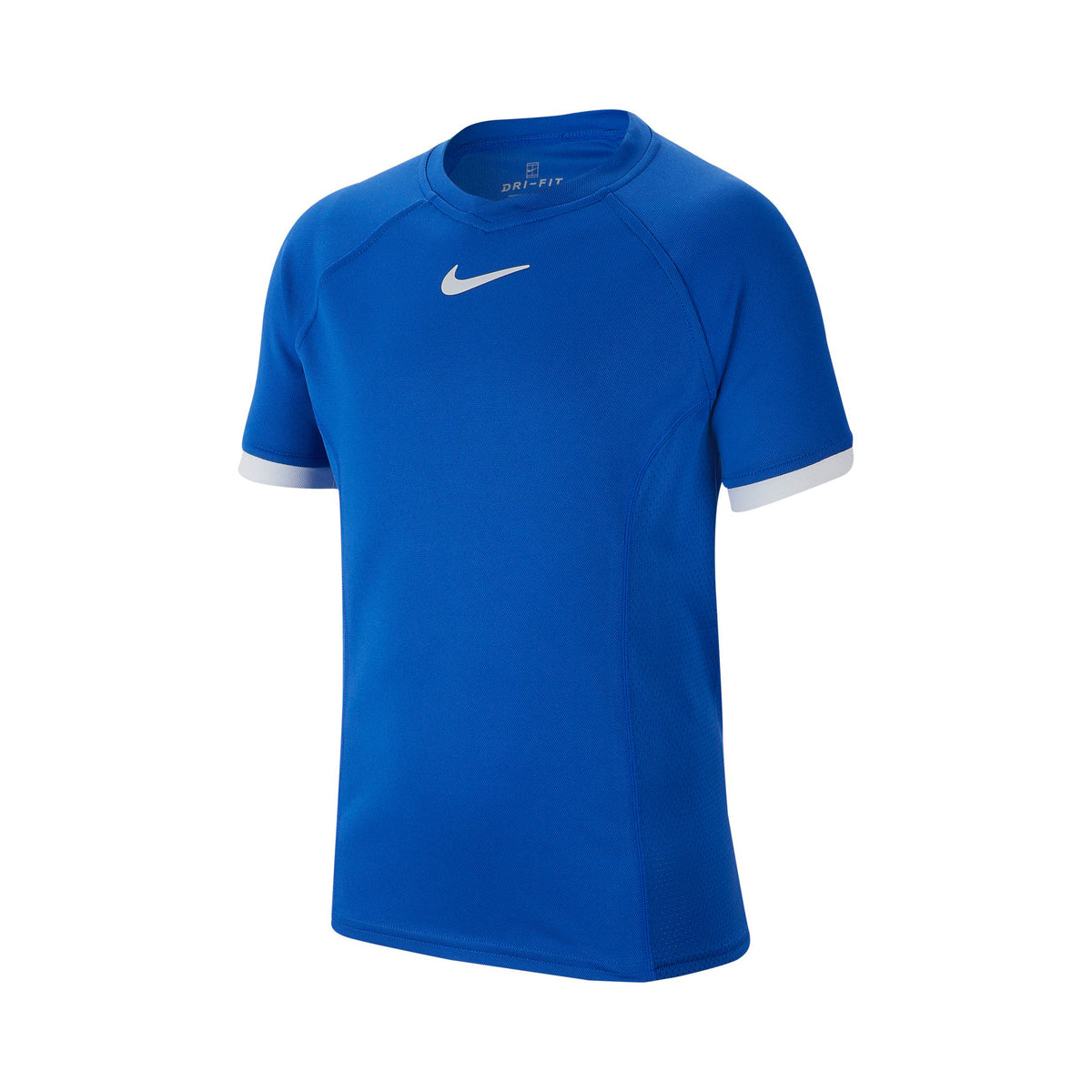 Nike Court Dri-Fit T-Shirt Jungen - blau, weiß
