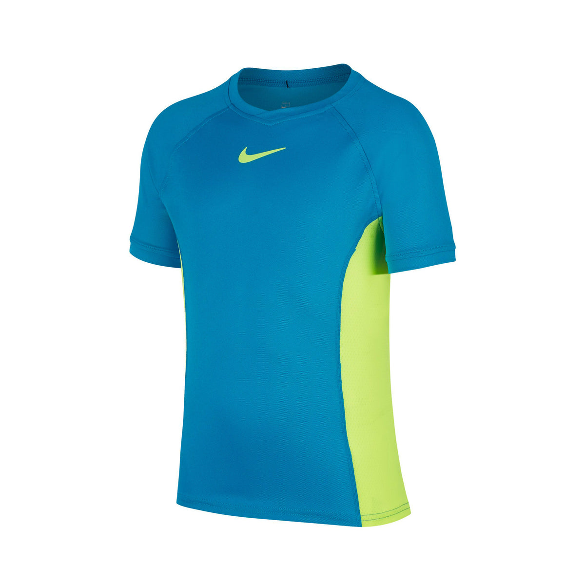 Nike Court Dri-Fit T-Shirt Jungen - türkis, neongelb