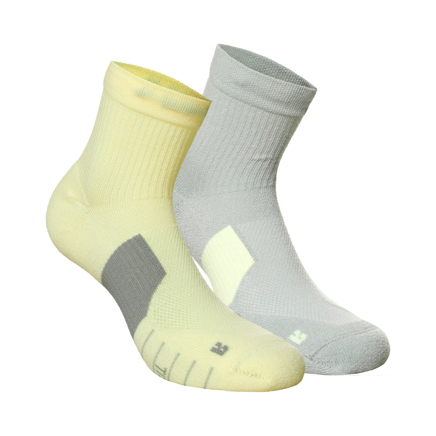 Nike Dri-Fit Multiplier No-Show Socks Laufsocken 2er Pack Unisex - grau, gelb