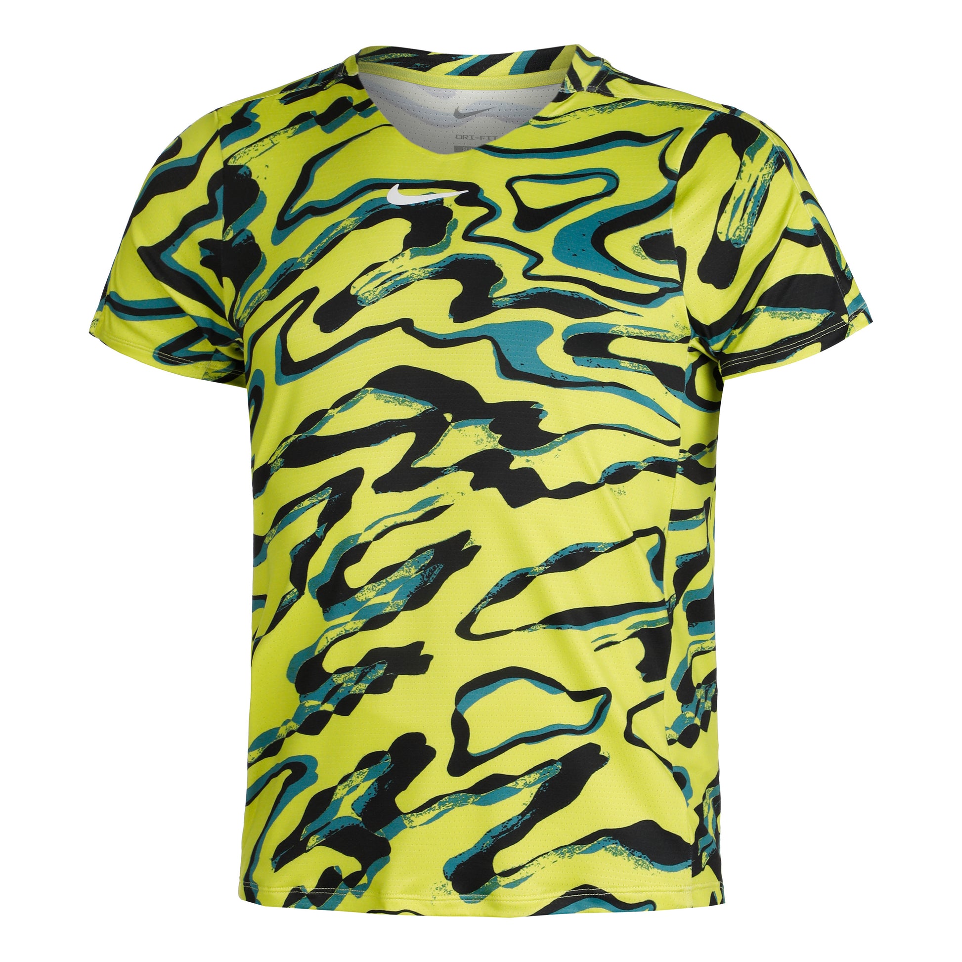 Nike Dri-Fit Court Print T-Shirt Herren - limette, mehrfarbig