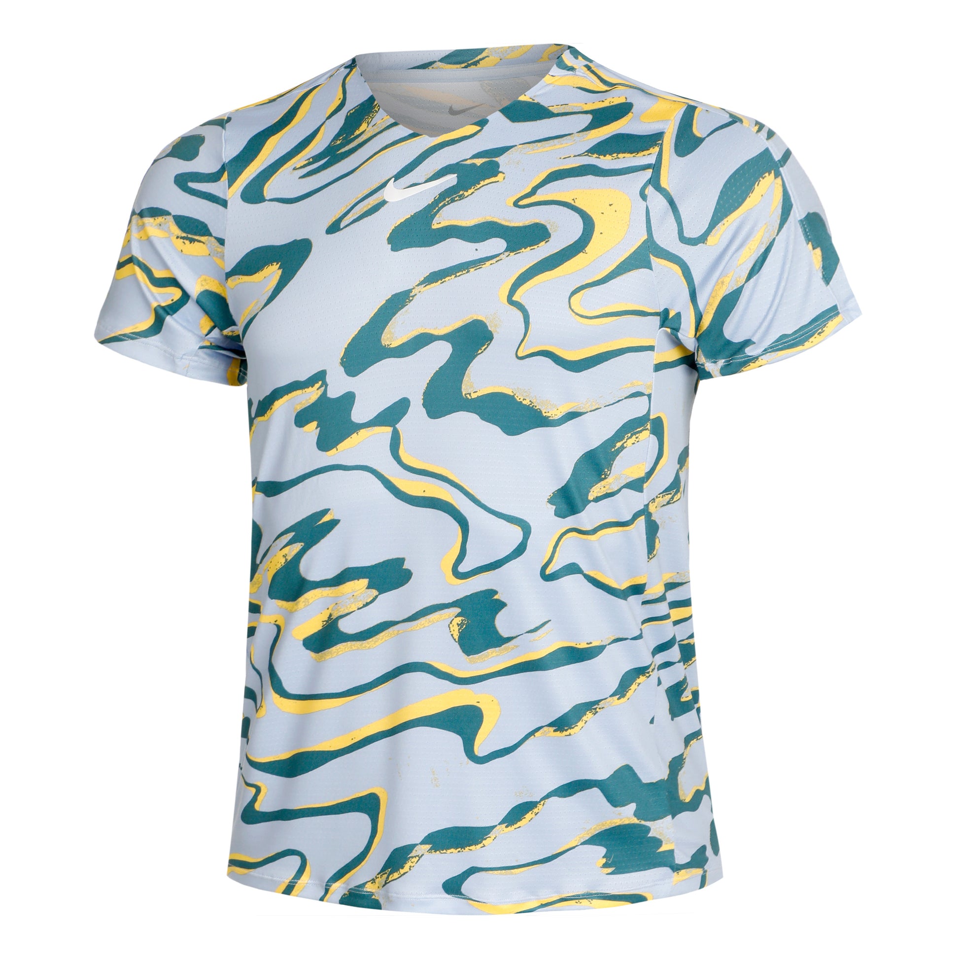 Nike Dri-Fit Court Print T-Shirt Herren - hellblau, mehrfarbig