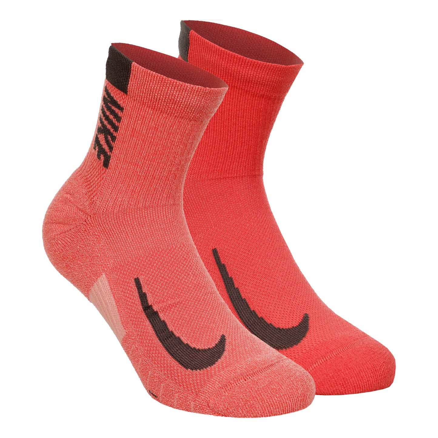 Nike Dri-Fit Multiplier No-Show Socks Laufsocken 2er Pack Unisex - koralle, rot