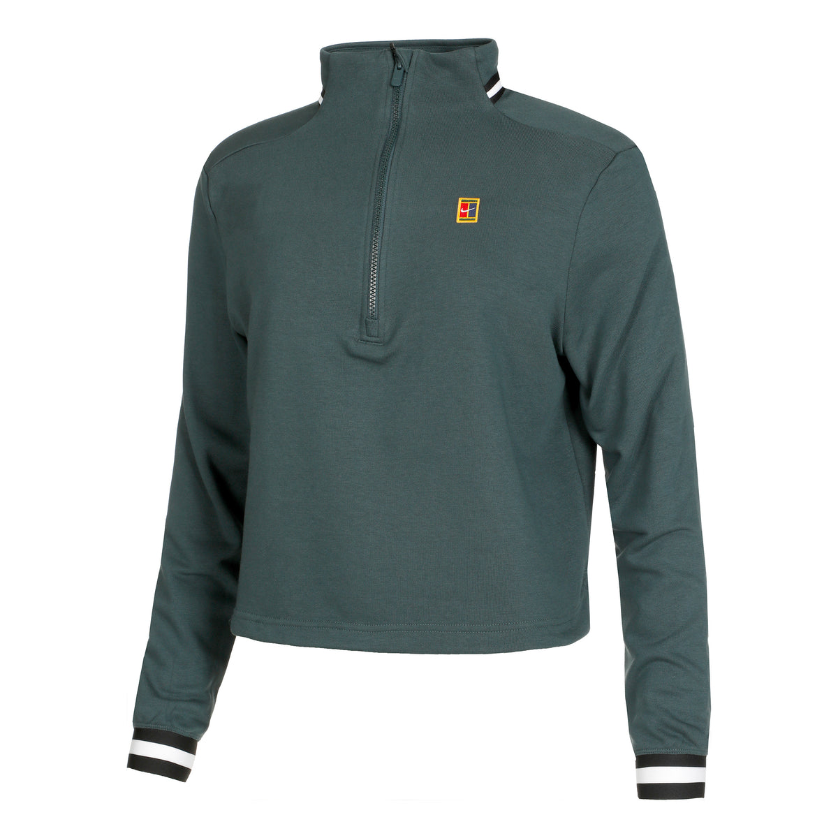 Nike Dri-Fit Court Heritage 1/4 Zip Longsleeve Damen - grün,