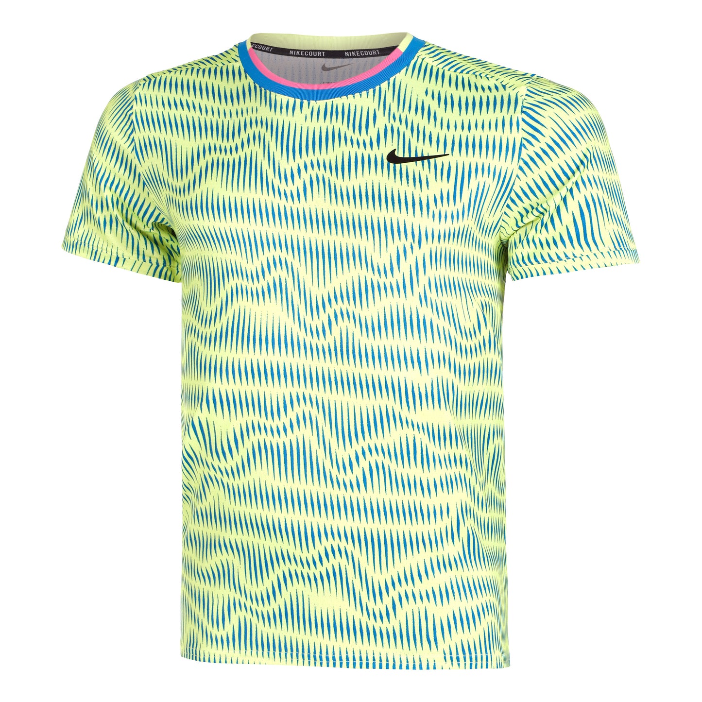 Nike Court Dri-Fit Advantage Print T-Shirt Herren - zitronengelb, blau