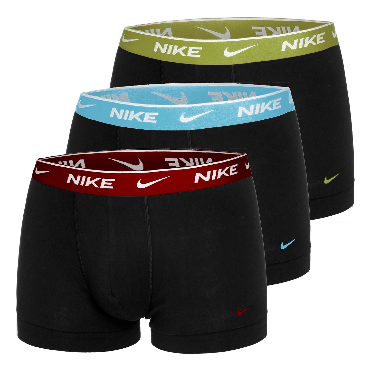 Nike Everyday Stretch Trunk Boxer Short 3er Pack Herren - schwarz, hellgrün