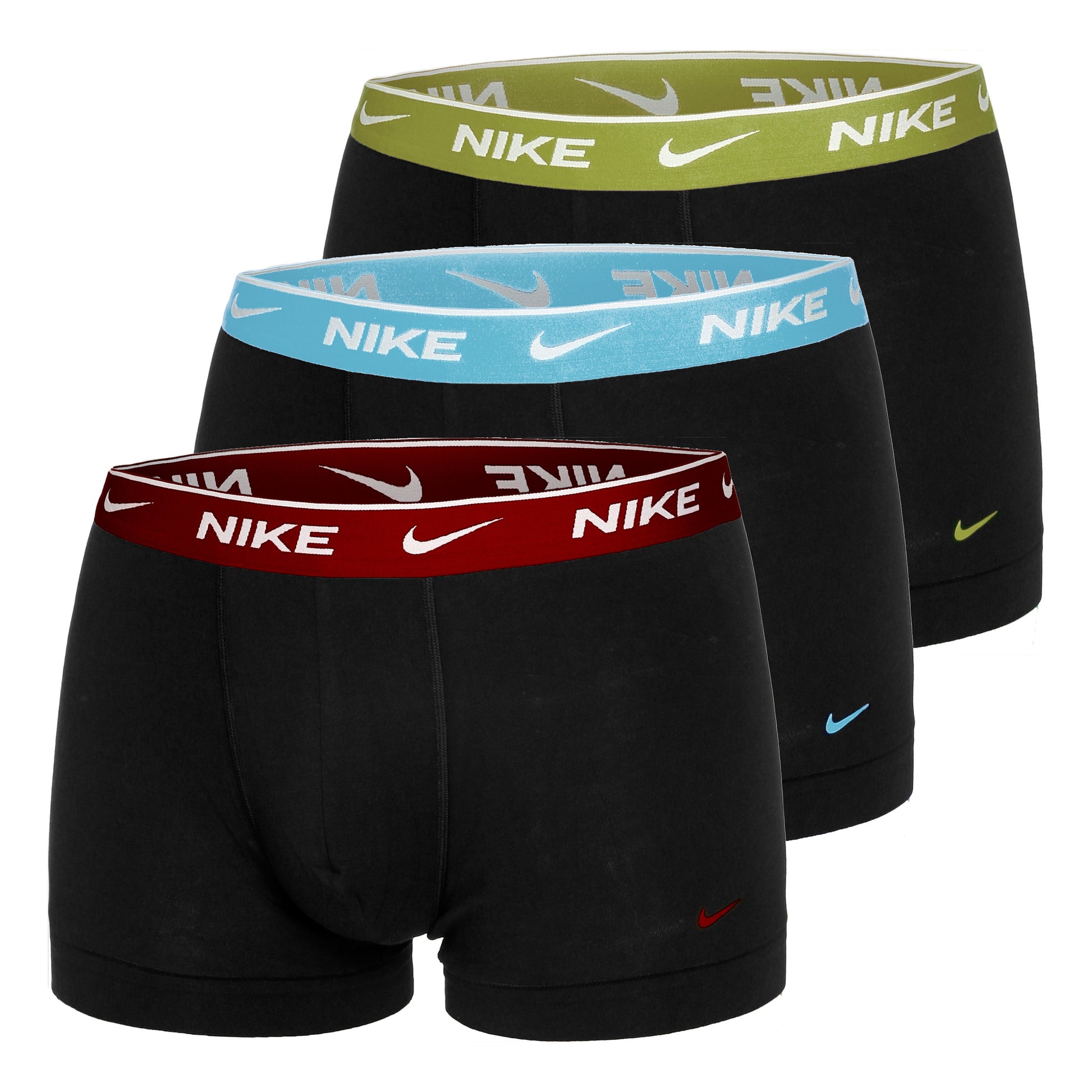 Nike Everyday Stretch Trunk Boxer Short 3er Pack Herren - schwarz, hellgrün
