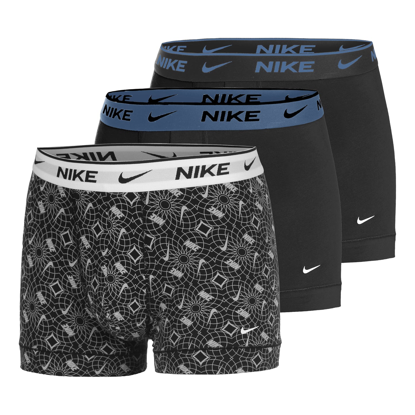 Nike Everyday Stretch Trunk Boxer Short 3er Pack Herren - dunkelgrau, schwarz