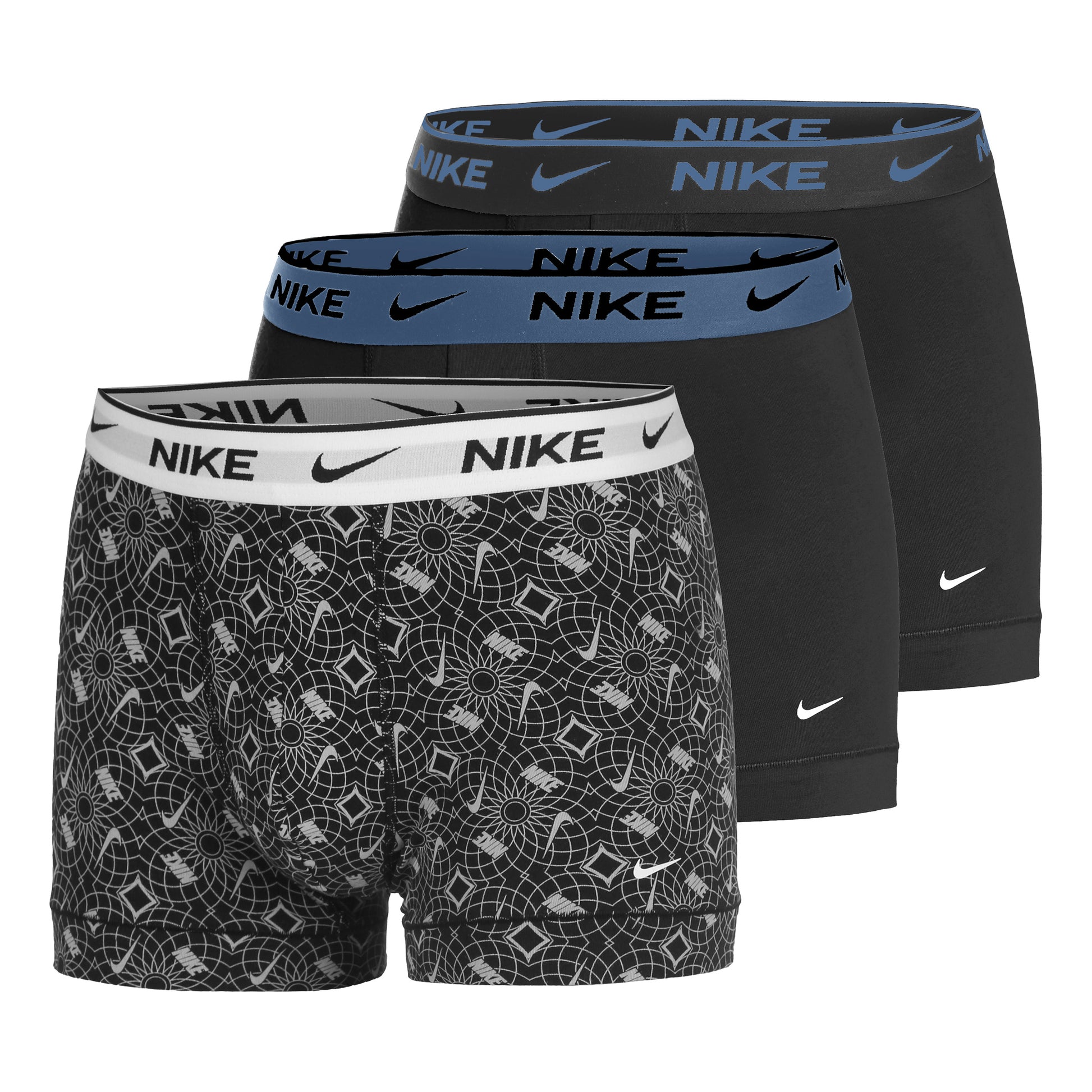 Nike Everyday Stretch Trunk Boxer Short 3er Pack Herren - dunkelgrau, schwarz