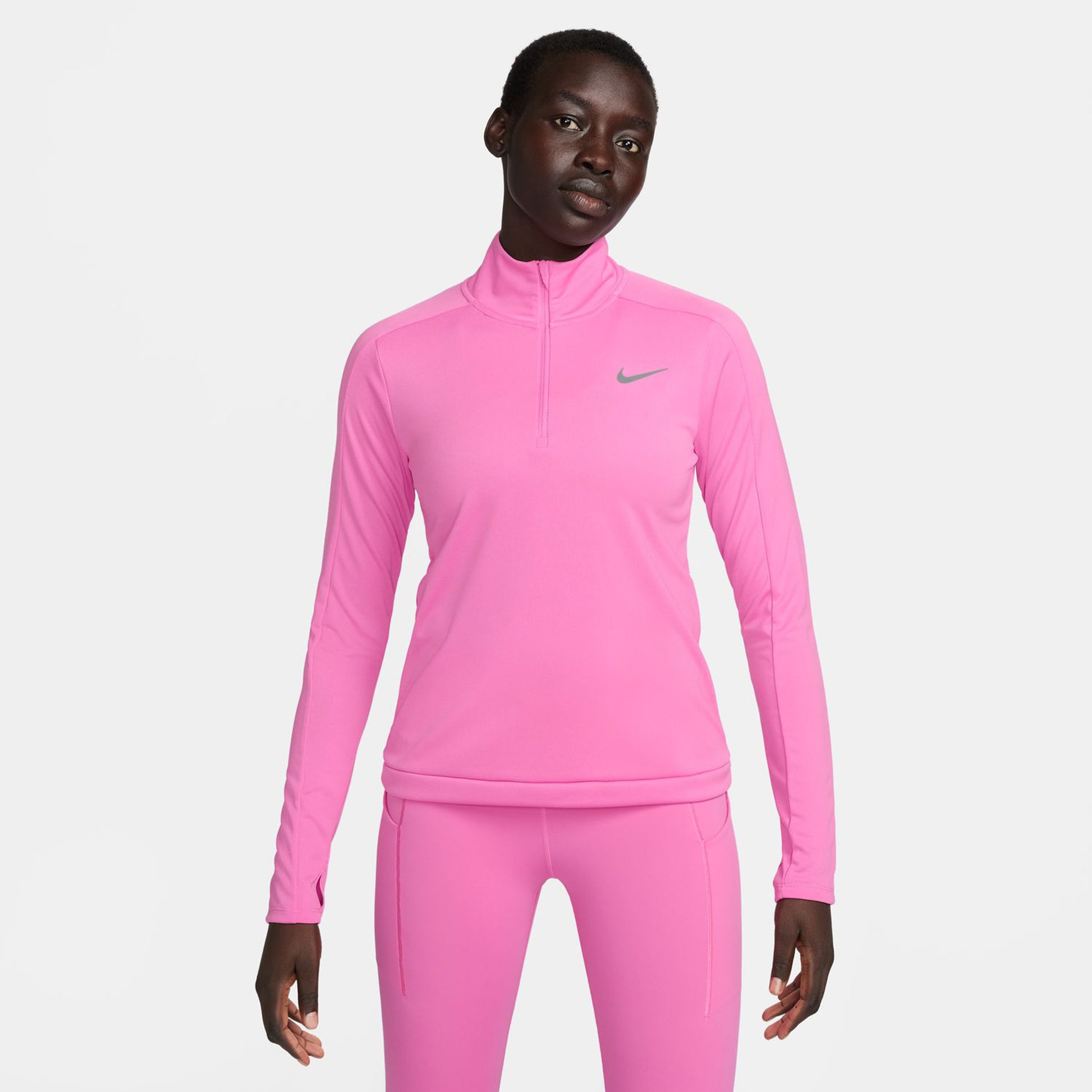 Nike Dri-Fit Pacer 1/4-Zip Longsleeve Damen - pink,