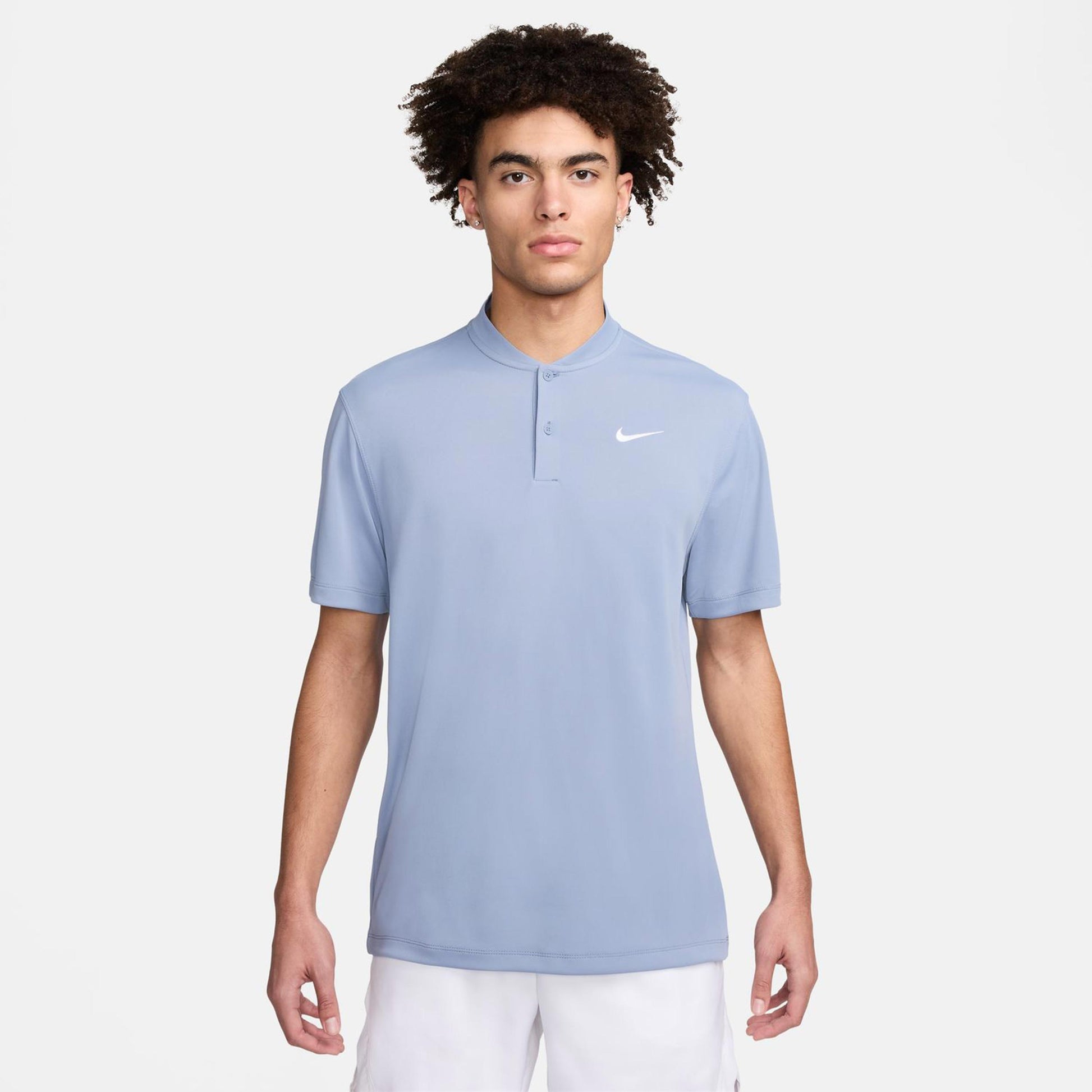 Nike Dri-Fit Court Blade Solid Polo Herren - blaugrau,
