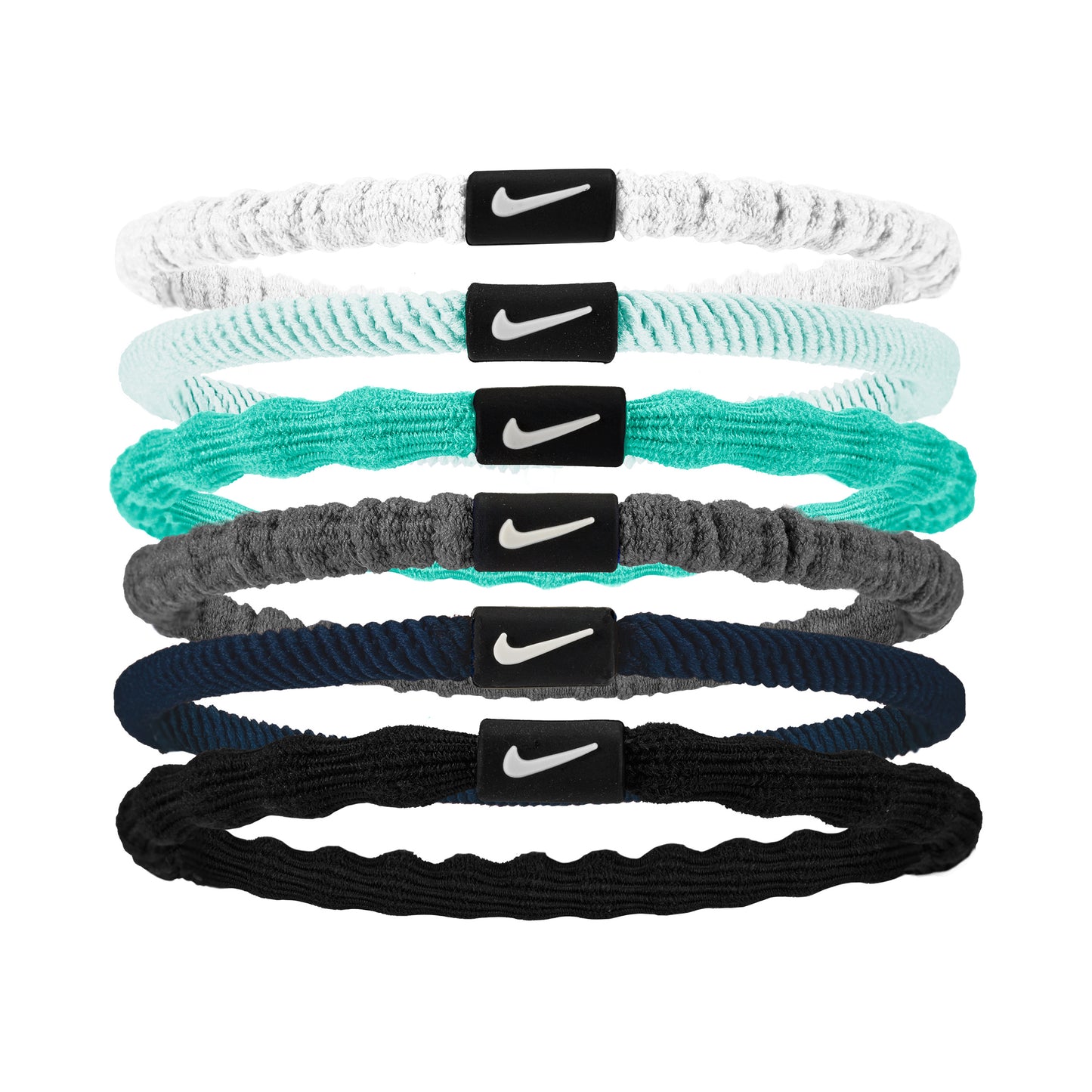 Nike Flex Hair Tie Haarband 6er Pack Unisex - mehrfarbig, weiß