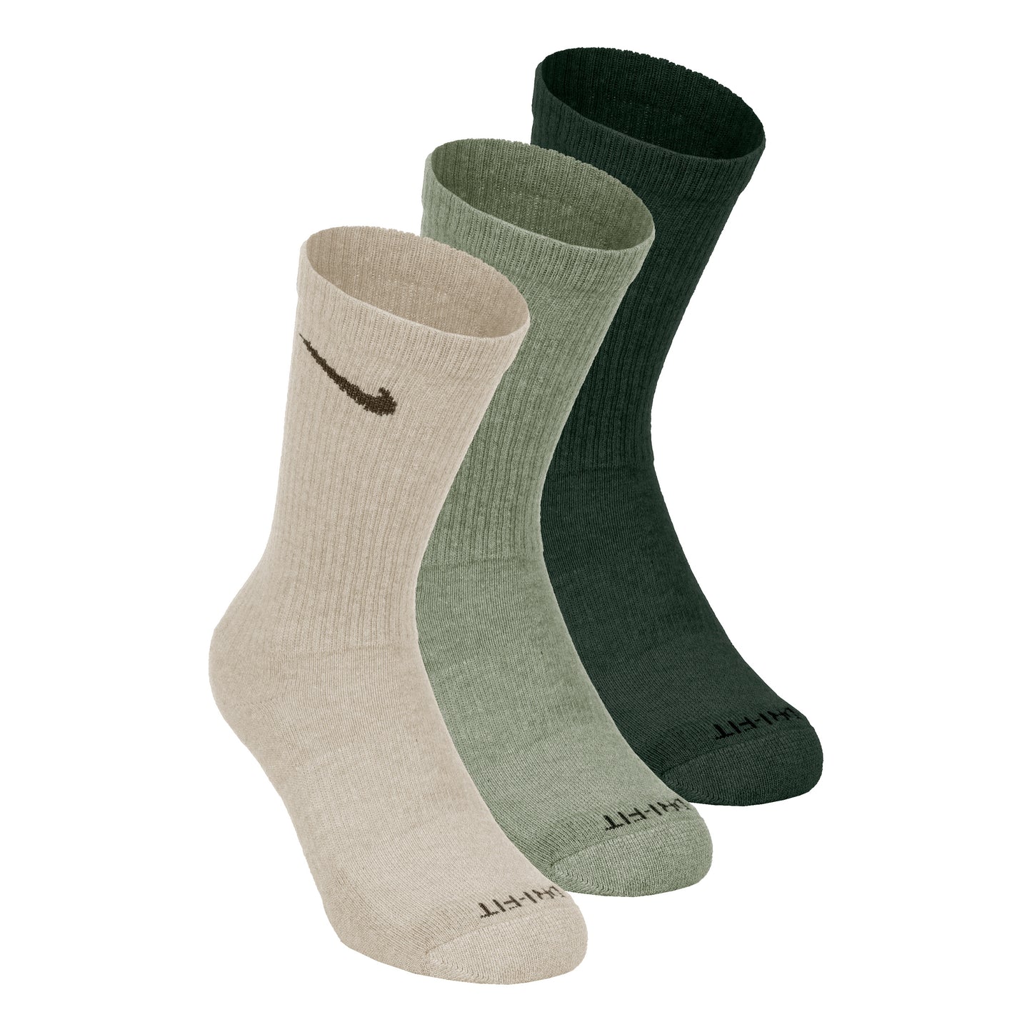 Nike Everyday Plus Cushioned Tennissocken 3er Pack Unisex - dunkelgrün, beige