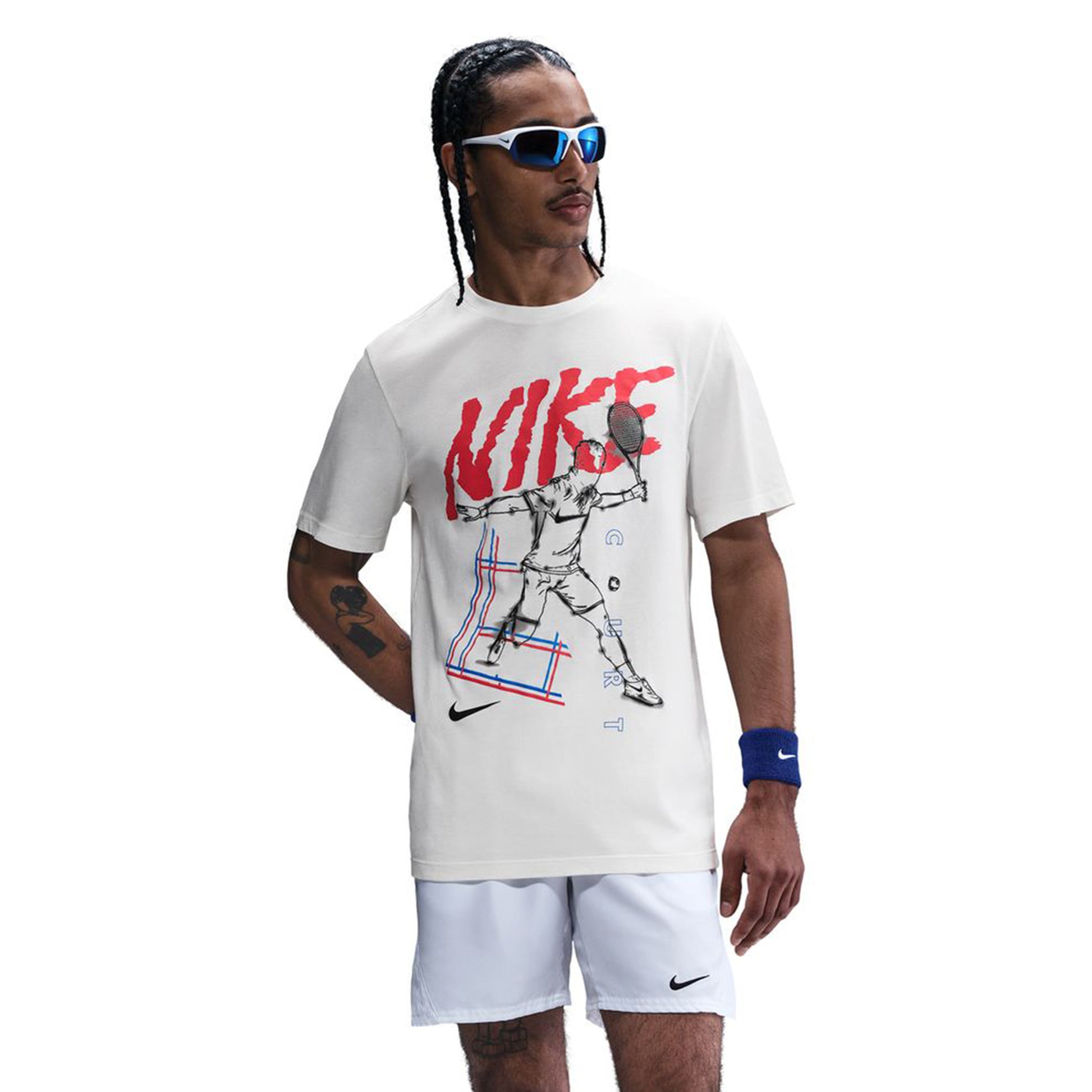 Nike Court T-Shirt Herren-Weiß