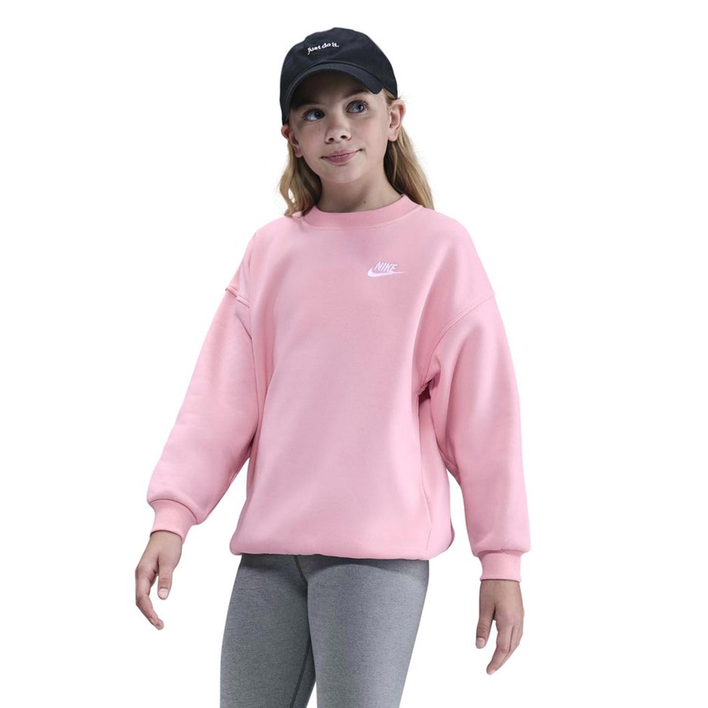 Nike Club Fleece Oversized Crew Sweatshirt Mädchen-Rosa