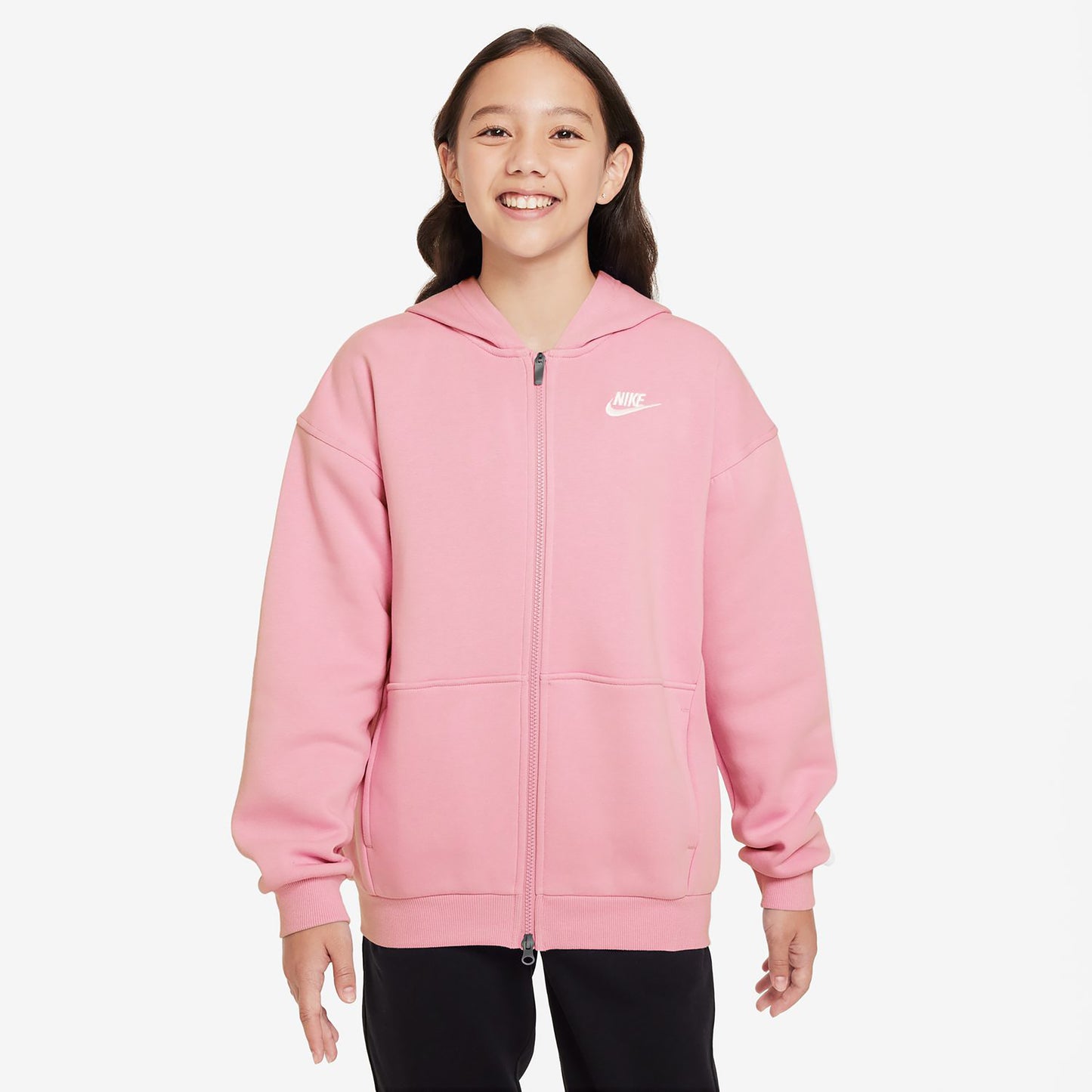 Nike Club Fleece Oversized Full-Zip Sweatjacke Mädchen-Rosa