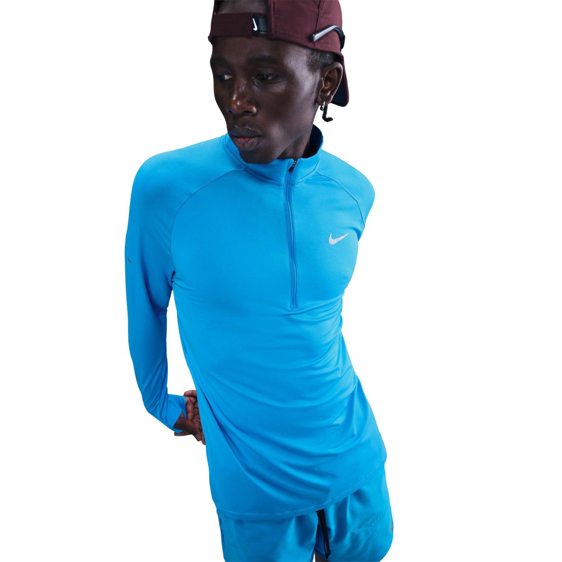 Nike Stride Laufshirt Herren - blau, silber