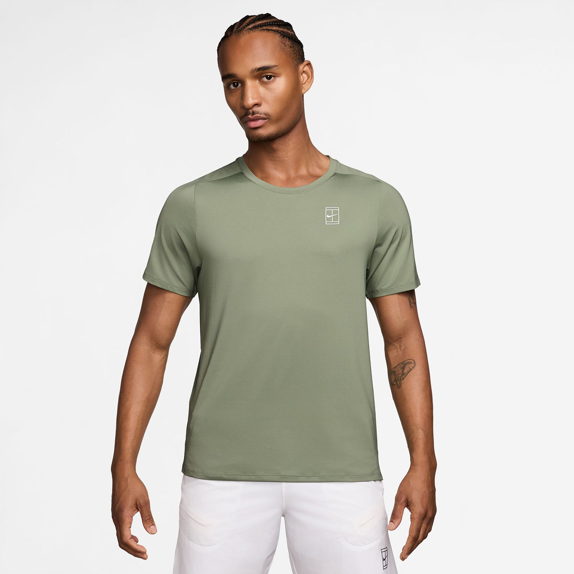 Nike Court Dri-FIT Advantage T-Shirt Herren-oliv