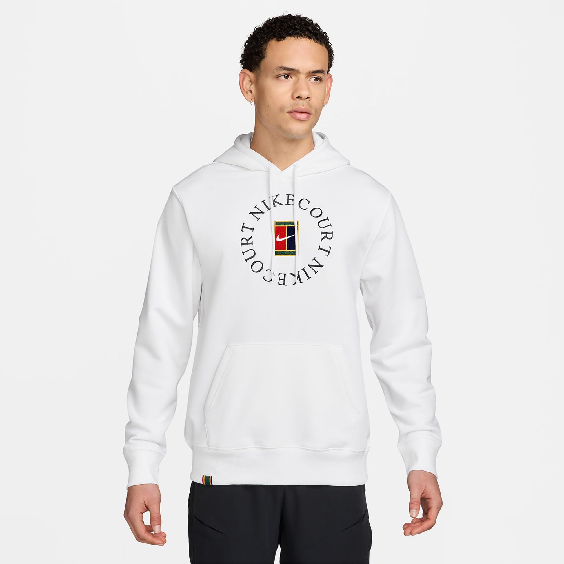 Nike Court Dri-Fit Heritage Hoody Herren - weiß, schwarz