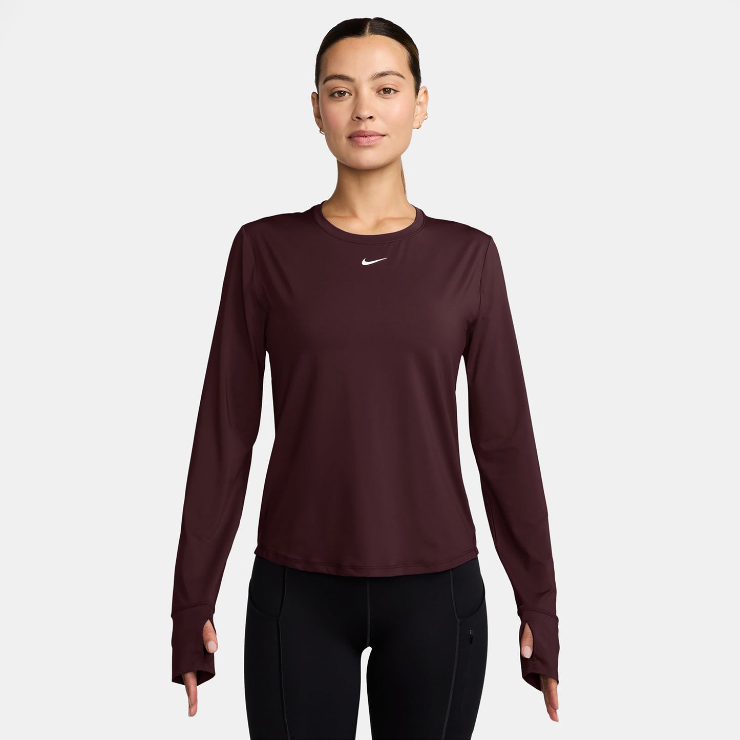 Nike One Classic Dri-FIT Longsleeve Damen - dunkelrot, weiß
