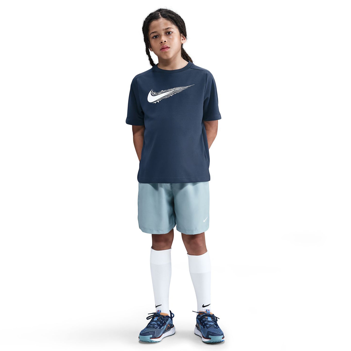 Nike Dri-FIT Multi T-Shirt Kinder - dunkelblau, weiß