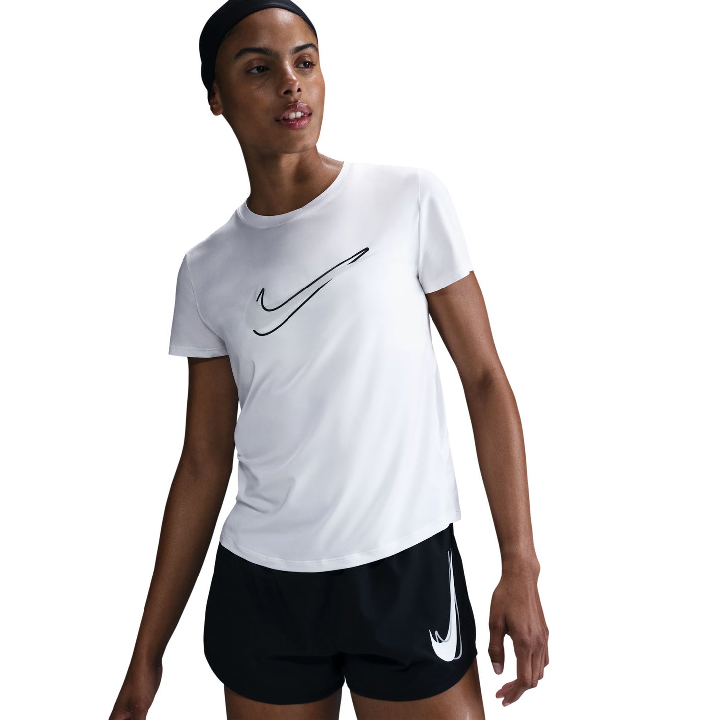 Nike Swoosh Laufshirt Damen-Weiß