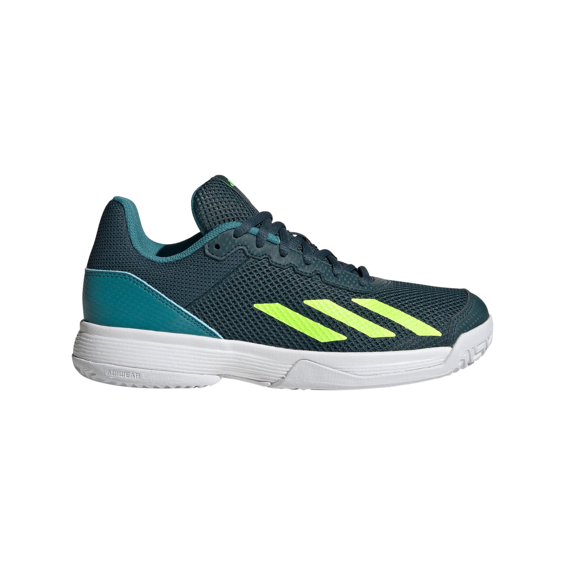 adidas Courtflash Allcourtschuh Kinder - grau, neongrün