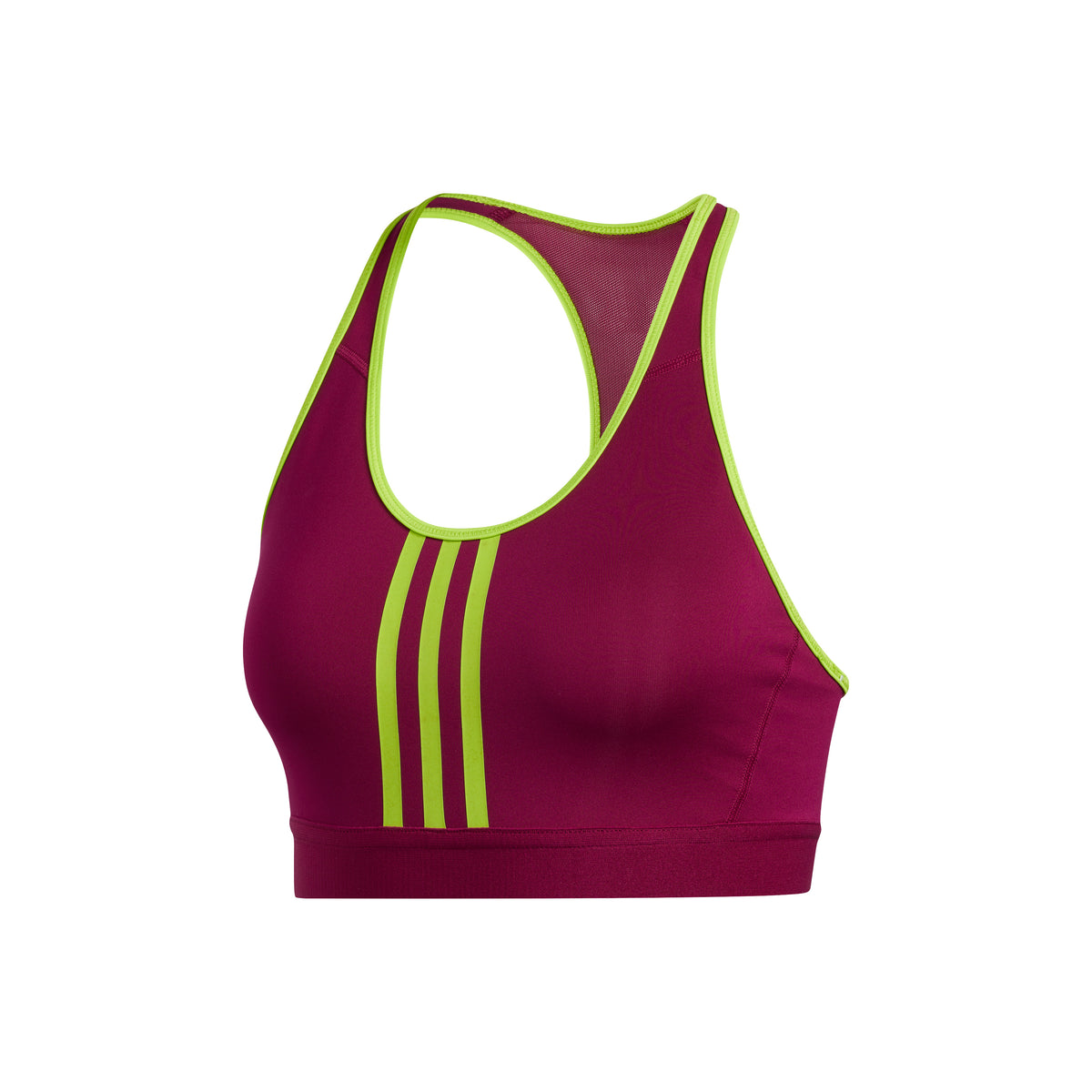adidas Don´t Rest Alphaskin 3Stripes Sport-BH Damen - berry, neongrün
